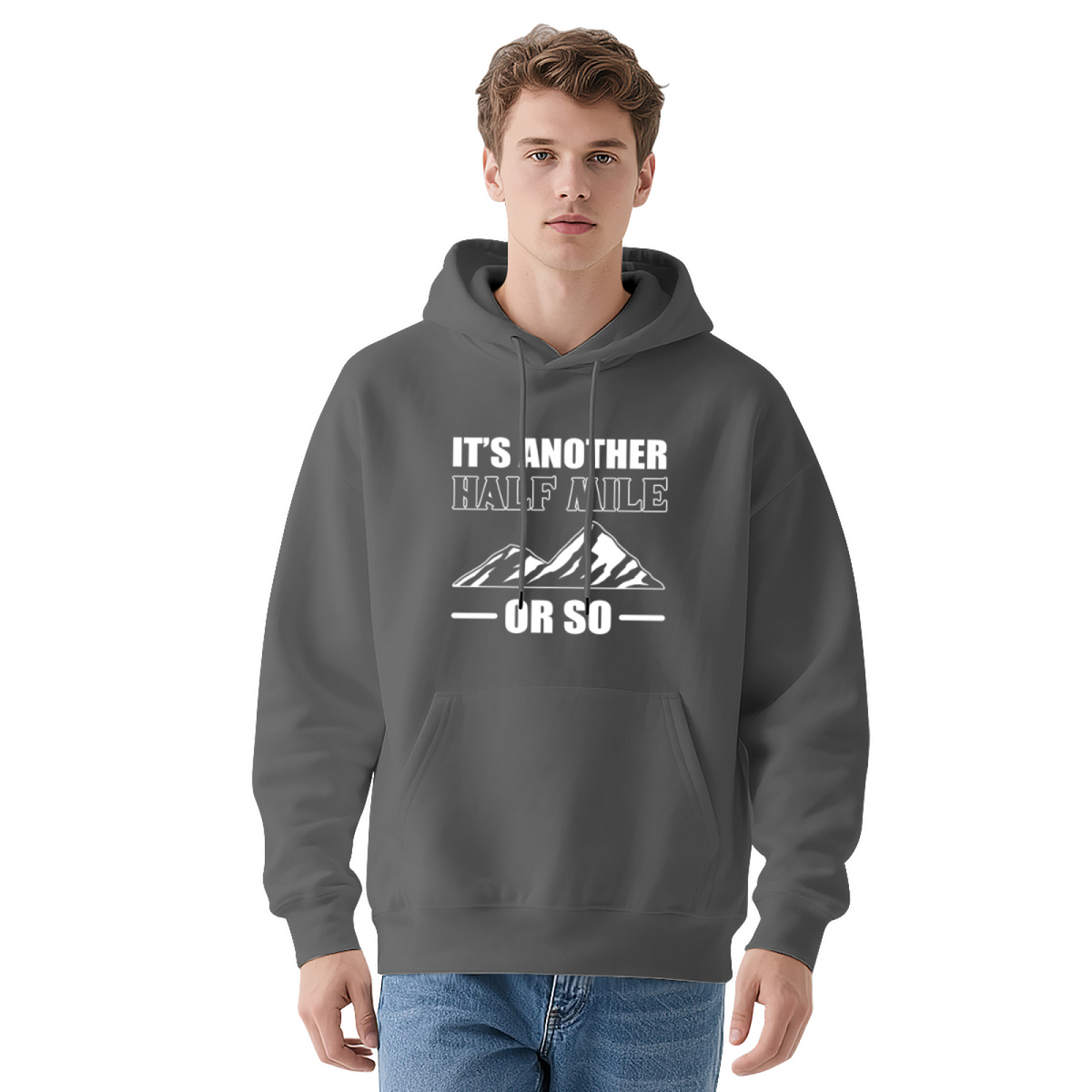 Mountain Half Mile Hiking Adventure Graphic Hoodie - Trail Runner Pullover