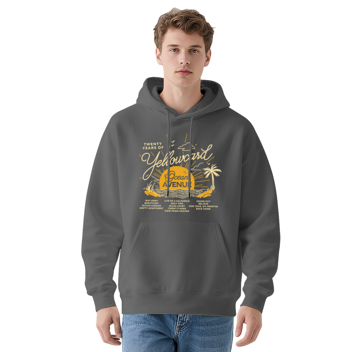 Retro Yellowcard Ocean Avenue Band Graphic Hoodie, Soft & Relaxed Fit