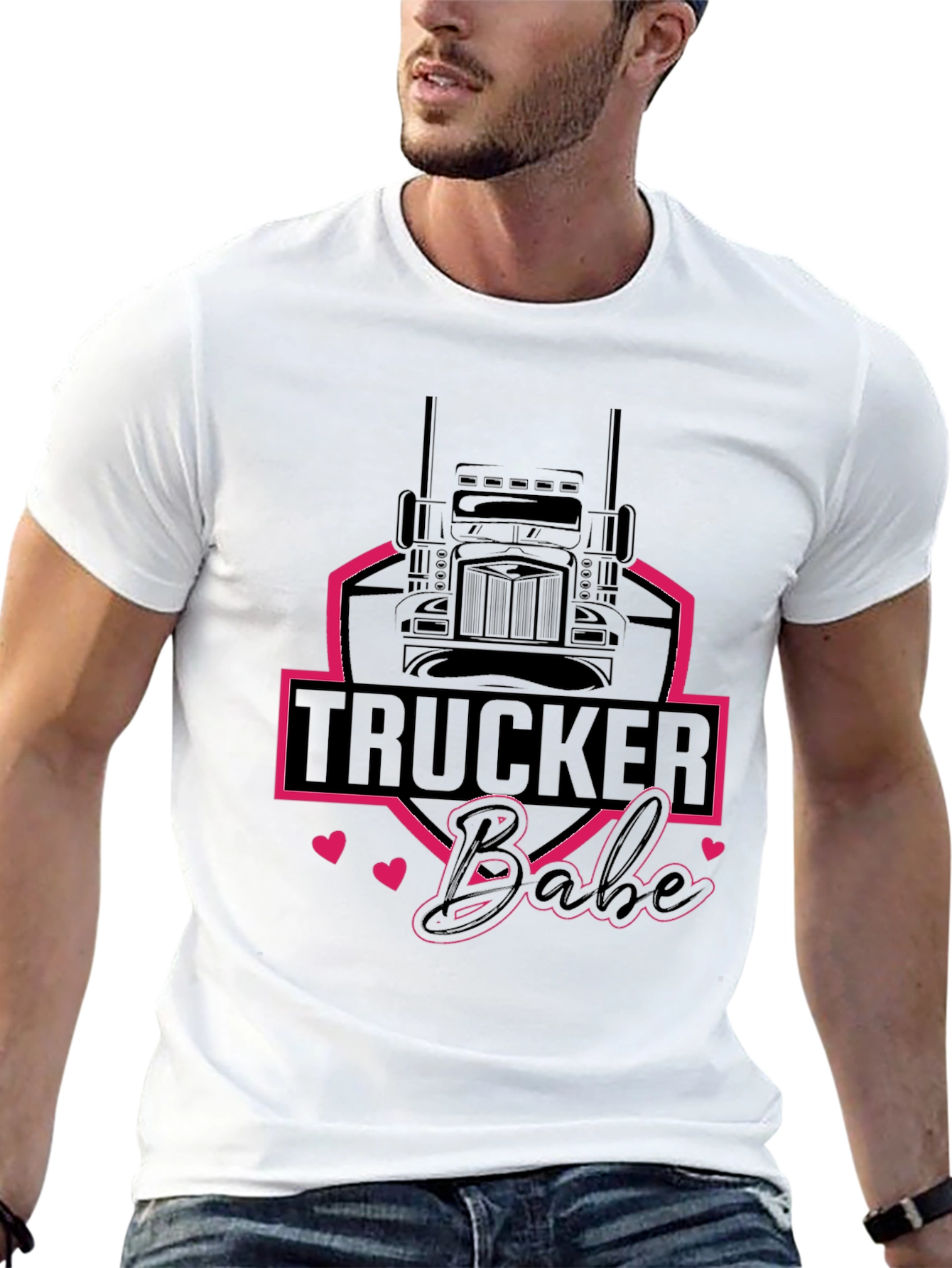Trucker Babe Graphic Tee - Black