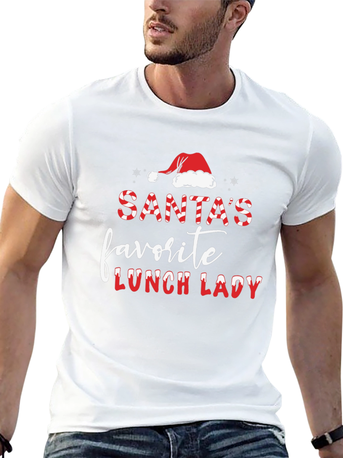 Santas Favorite Lunch Lady Black T-Shirt