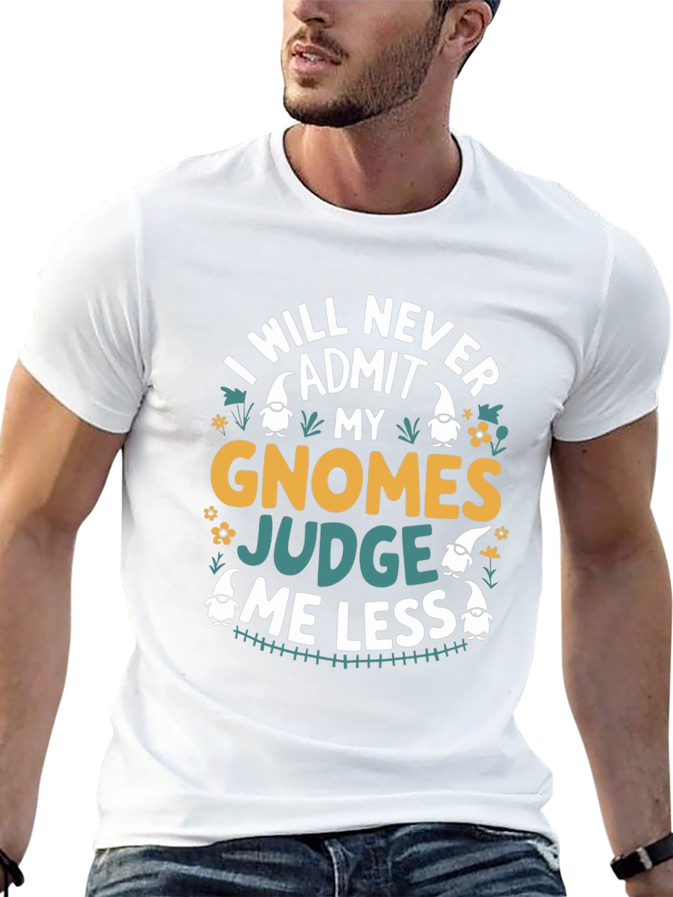 Gnome Judge Graphic T-Shirt - Never Admit