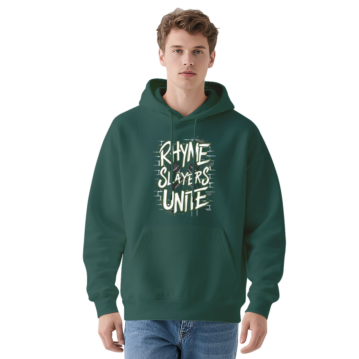 Crossed Microphones Hip Hop Streetwear Graphic Hoodie - Rap Music Lover Pullover