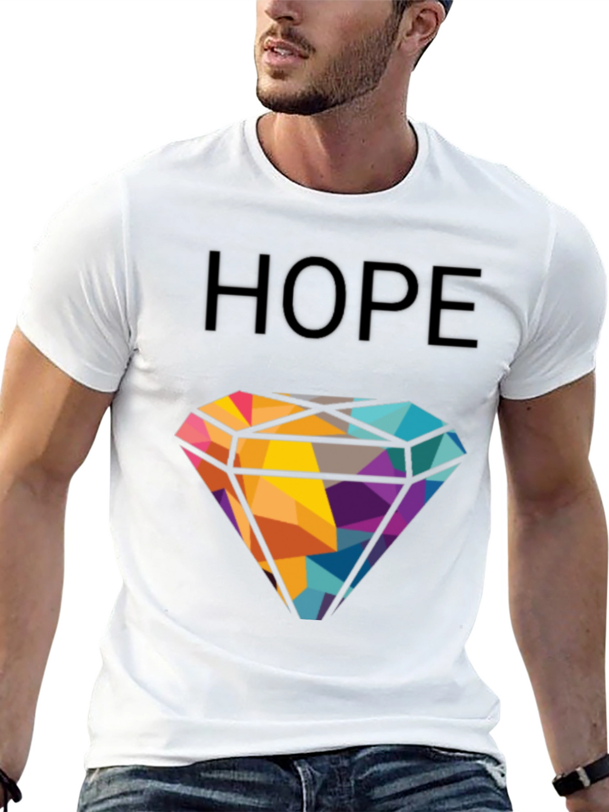 HOPE Diamond Graphic T-Shirt - Modern Geometric Design