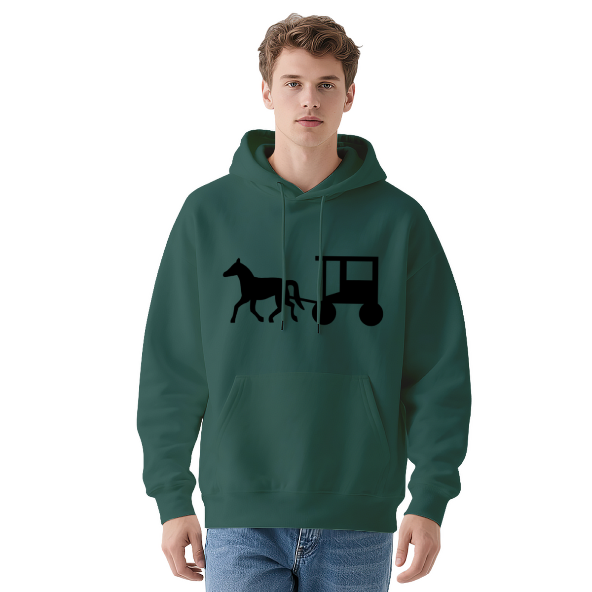 Horse & Vintage Car Art Hoodie - Premium Unisex Pullover, Eye-Catching Design, Perfect for All Seasons