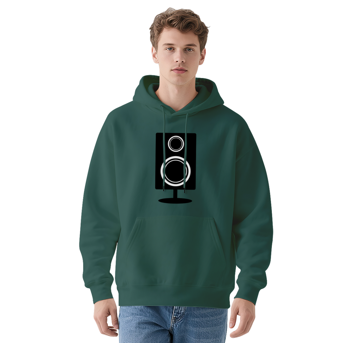 Minimalist & Speaker Print Hoodie - Comfortable Graphic Sweatshirt, Great Gift Idea for Men & Women