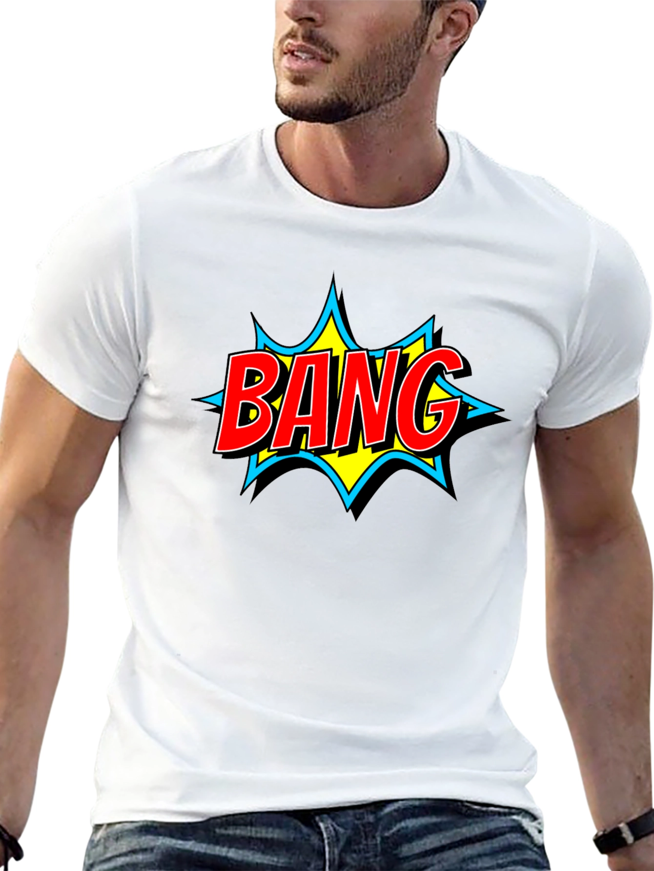 Bang! Comic Book Style Graphic Tee - Black