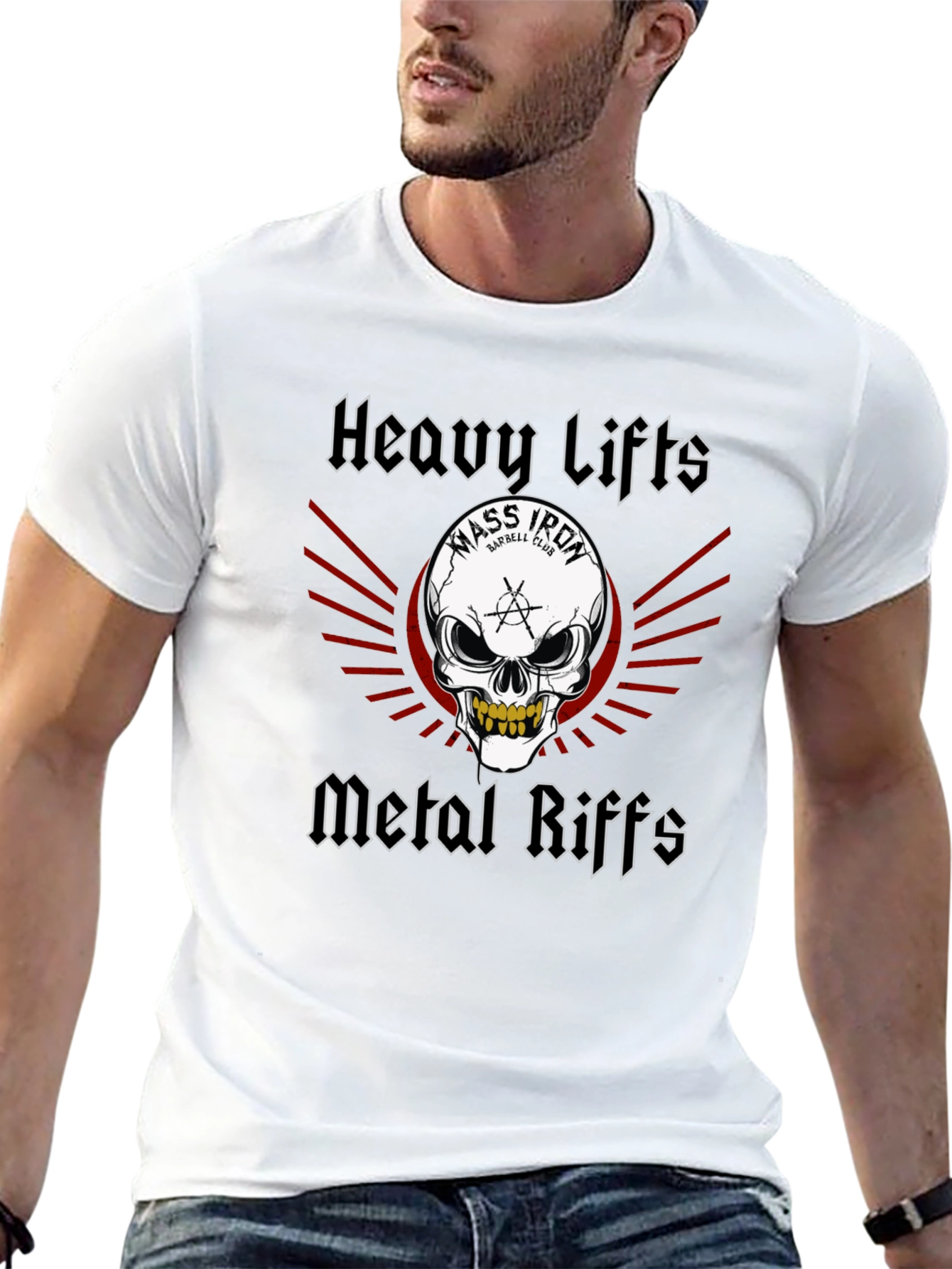 Heavy Lifts Metal Riffs Graphic T-Shirt