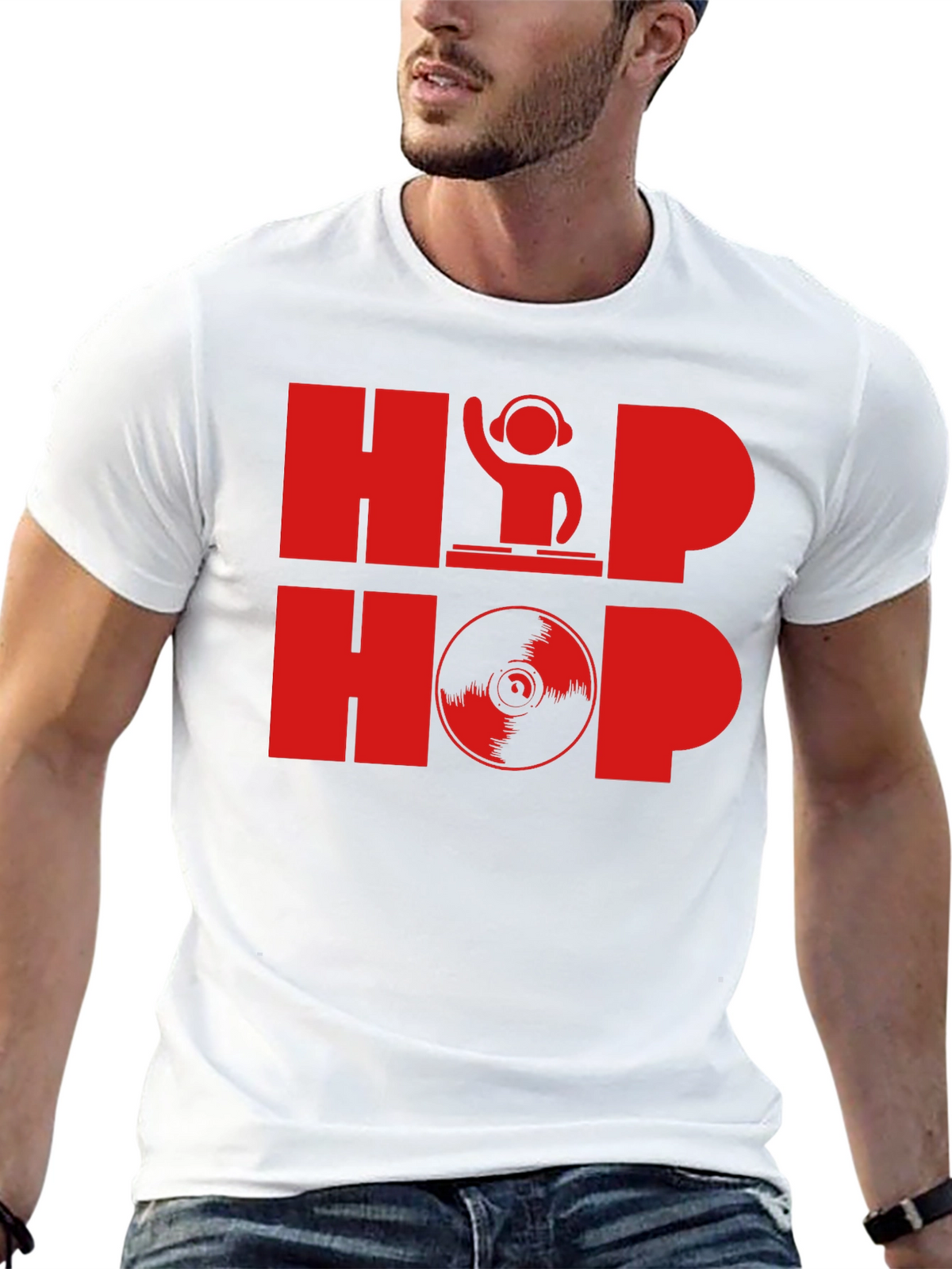 Hip Hop DJ Graphic T-Shirt - Black