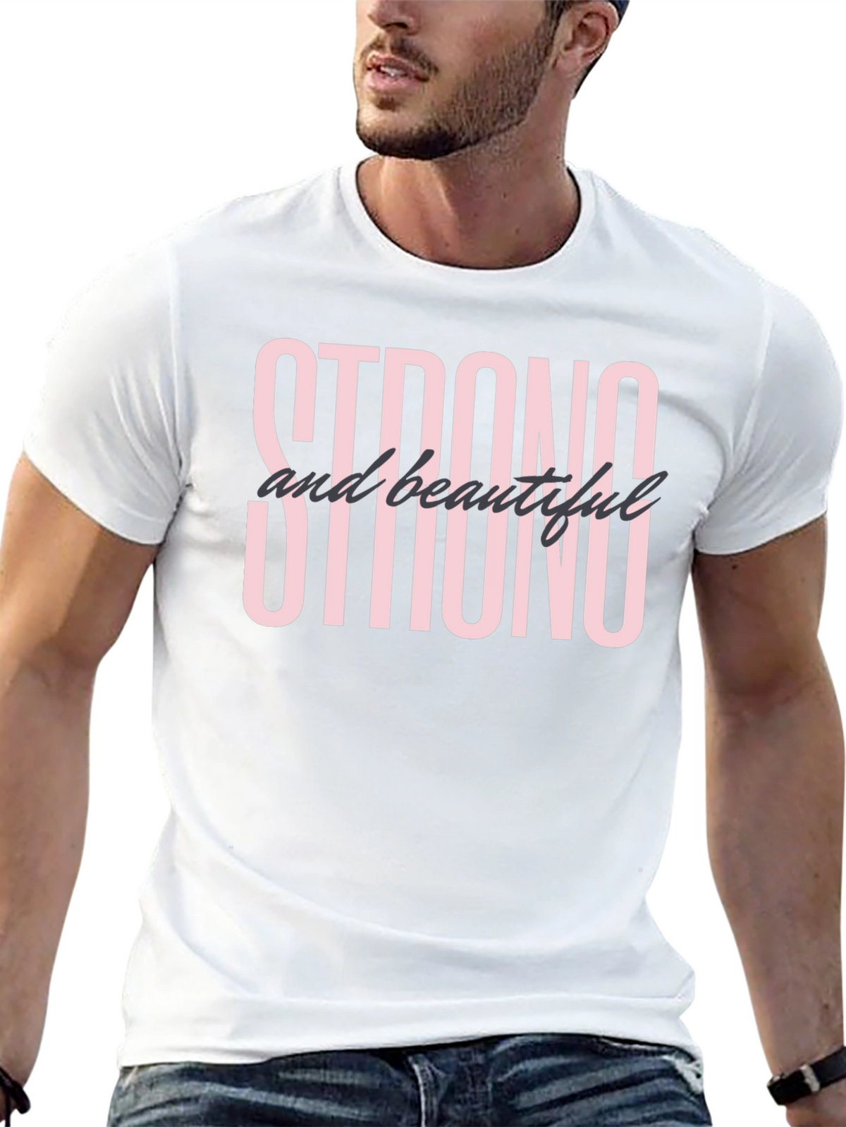 Strong and Beautiful Graphic Tee - Black