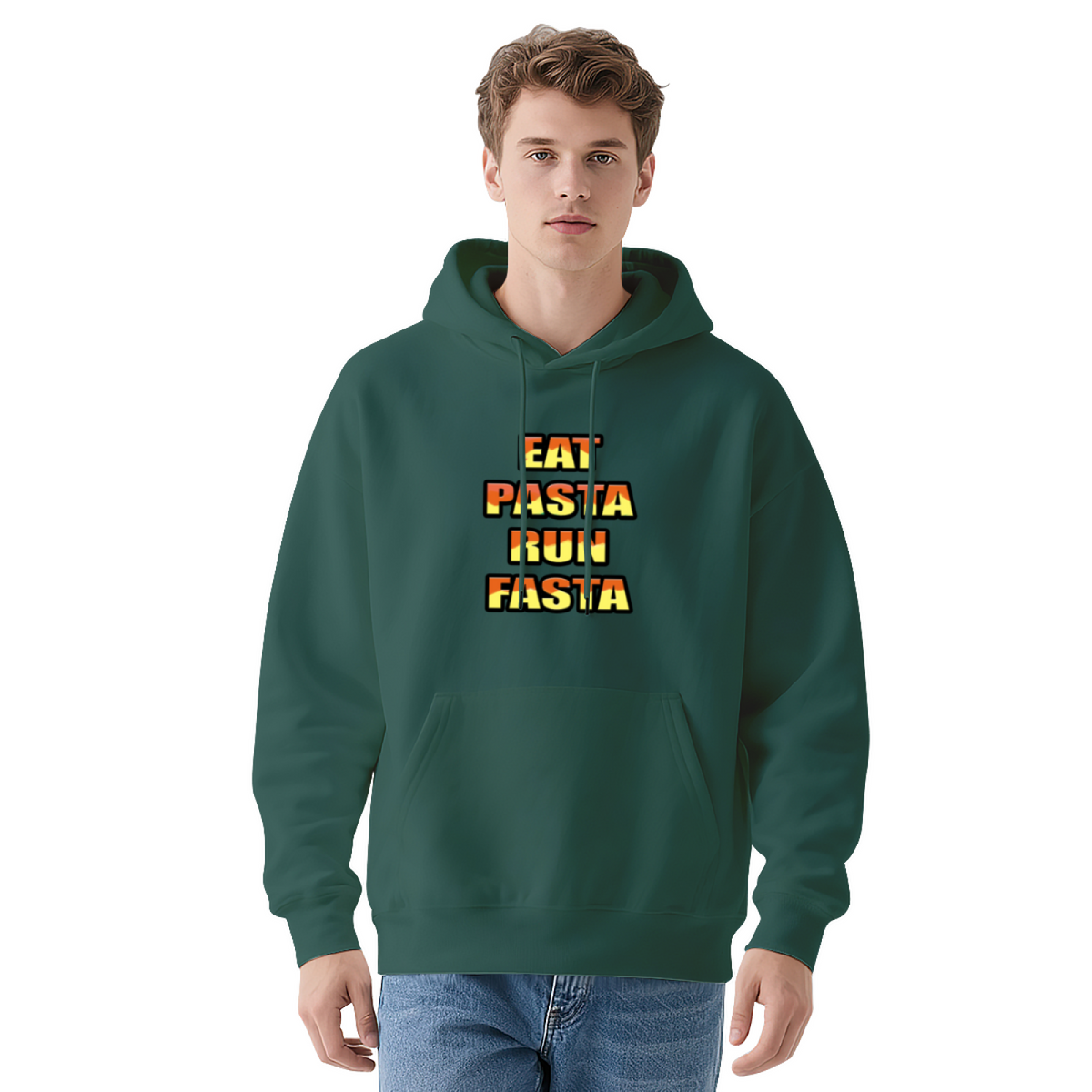 Line Art Graphic Hoodie - Cozy Pullover Sweatshirt with Unique Artwork, Trendy Streetwear
