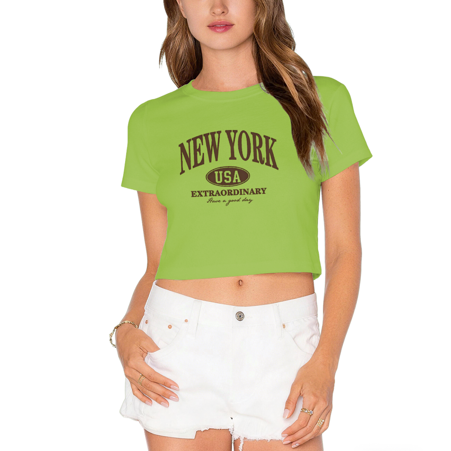 Retro New York USA Extraordinary Y2K Crop Top