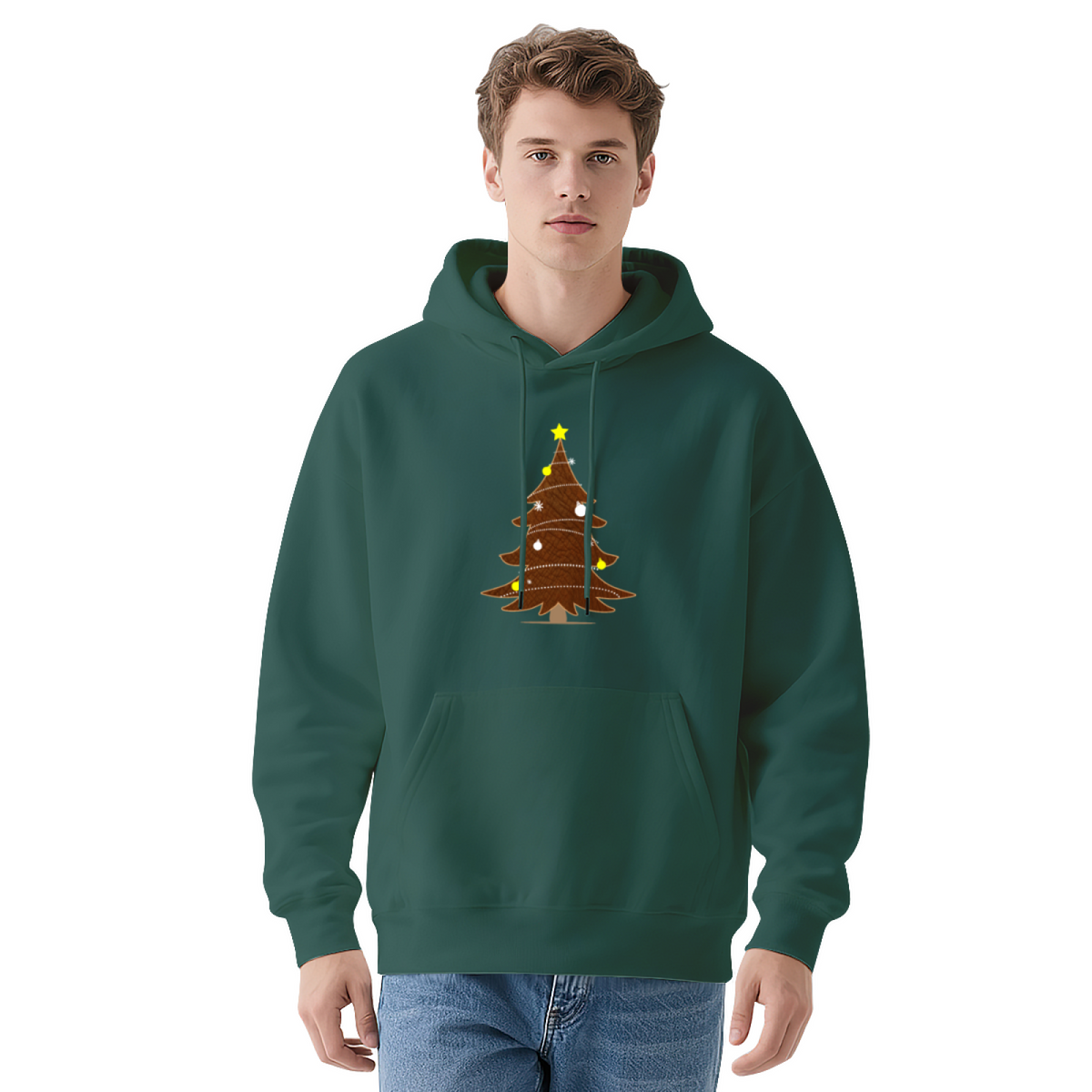 Decorated Christmas Tree Holiday Graphic Hoodie - Xmas Season Pullover Sweatshirt