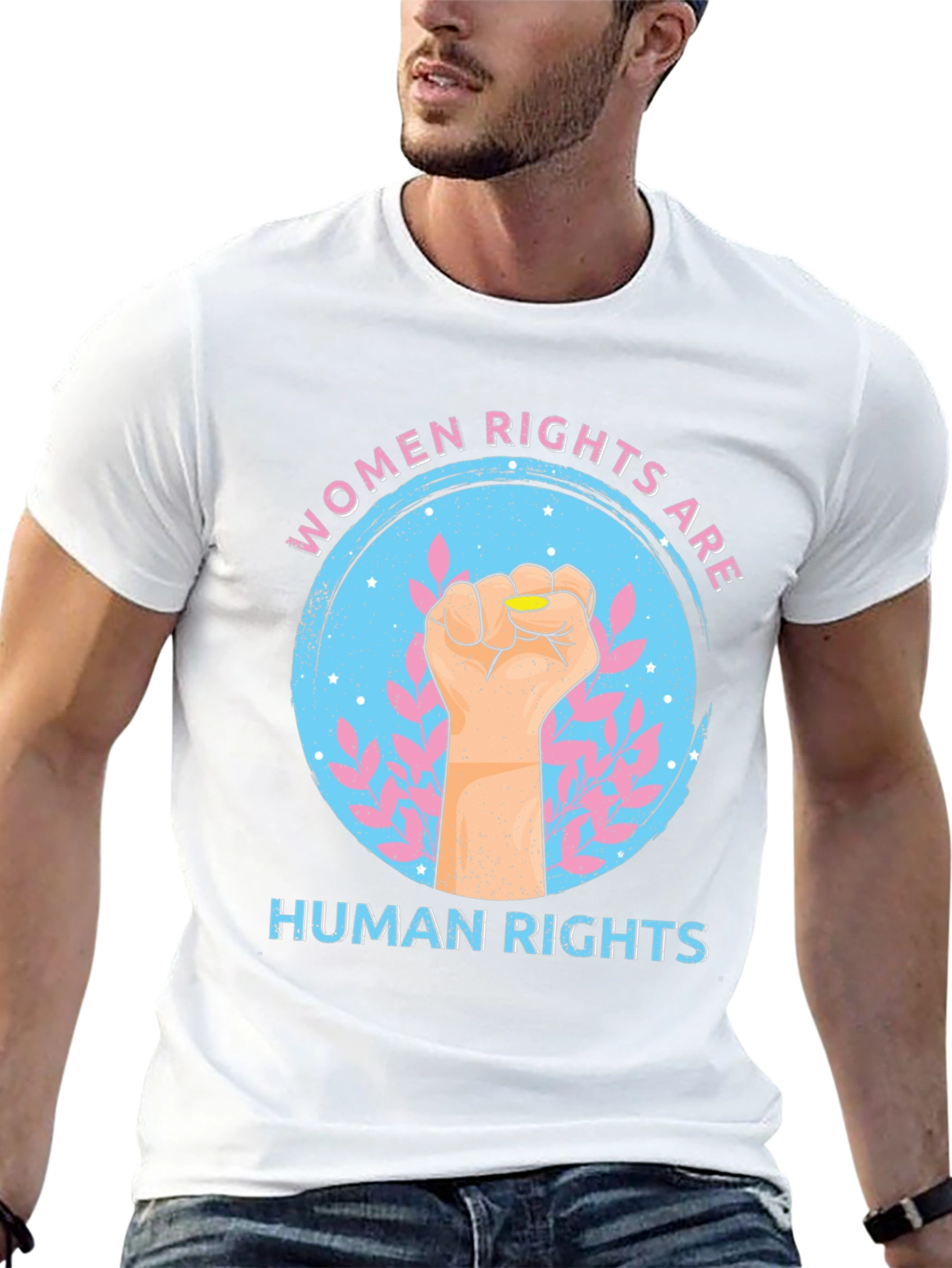 Womens Rights Fist Graphic Tee - Black