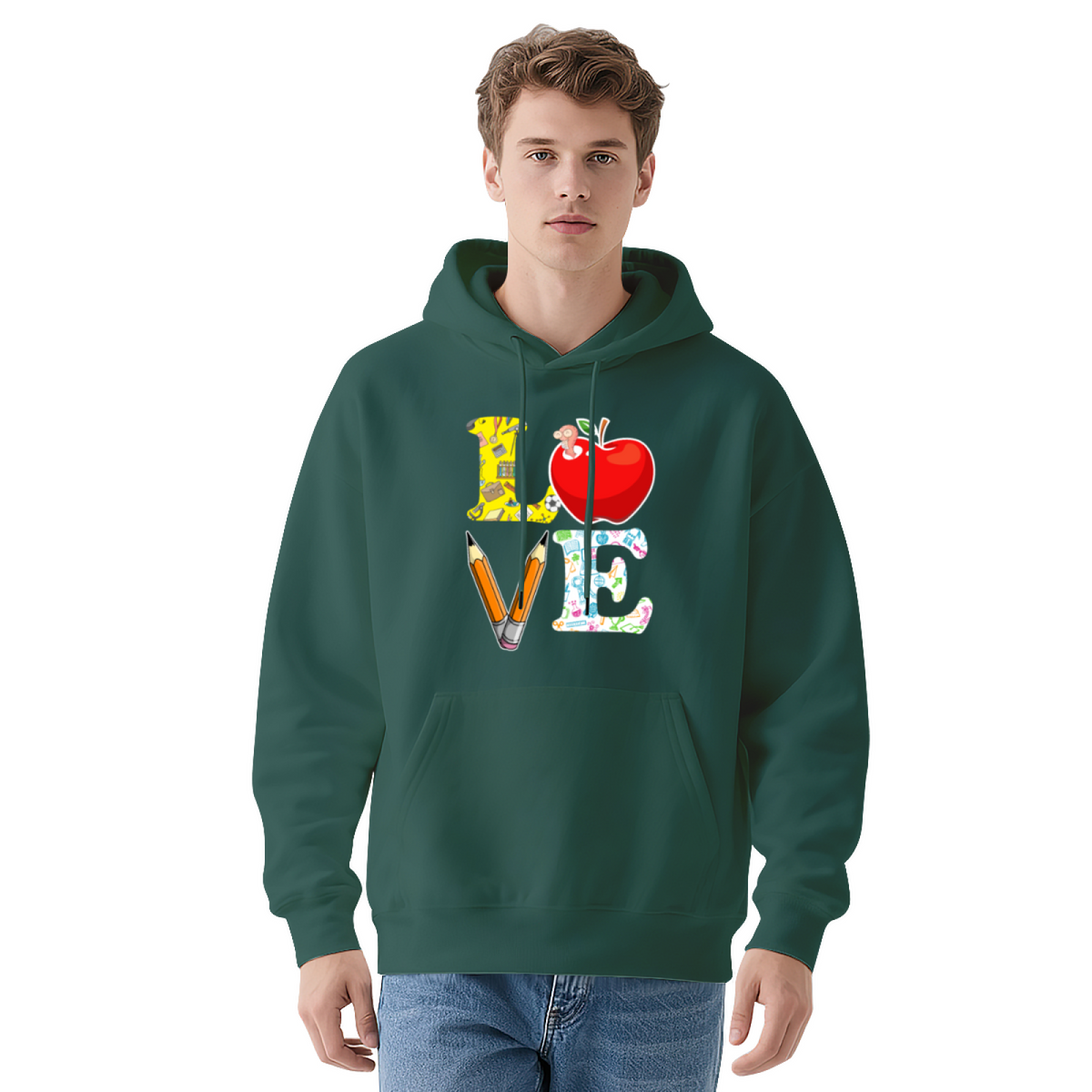 Cat & Monkey Print Hoodie - Comfortable Graphic Sweatshirt, Great Gift Idea for Men & Women