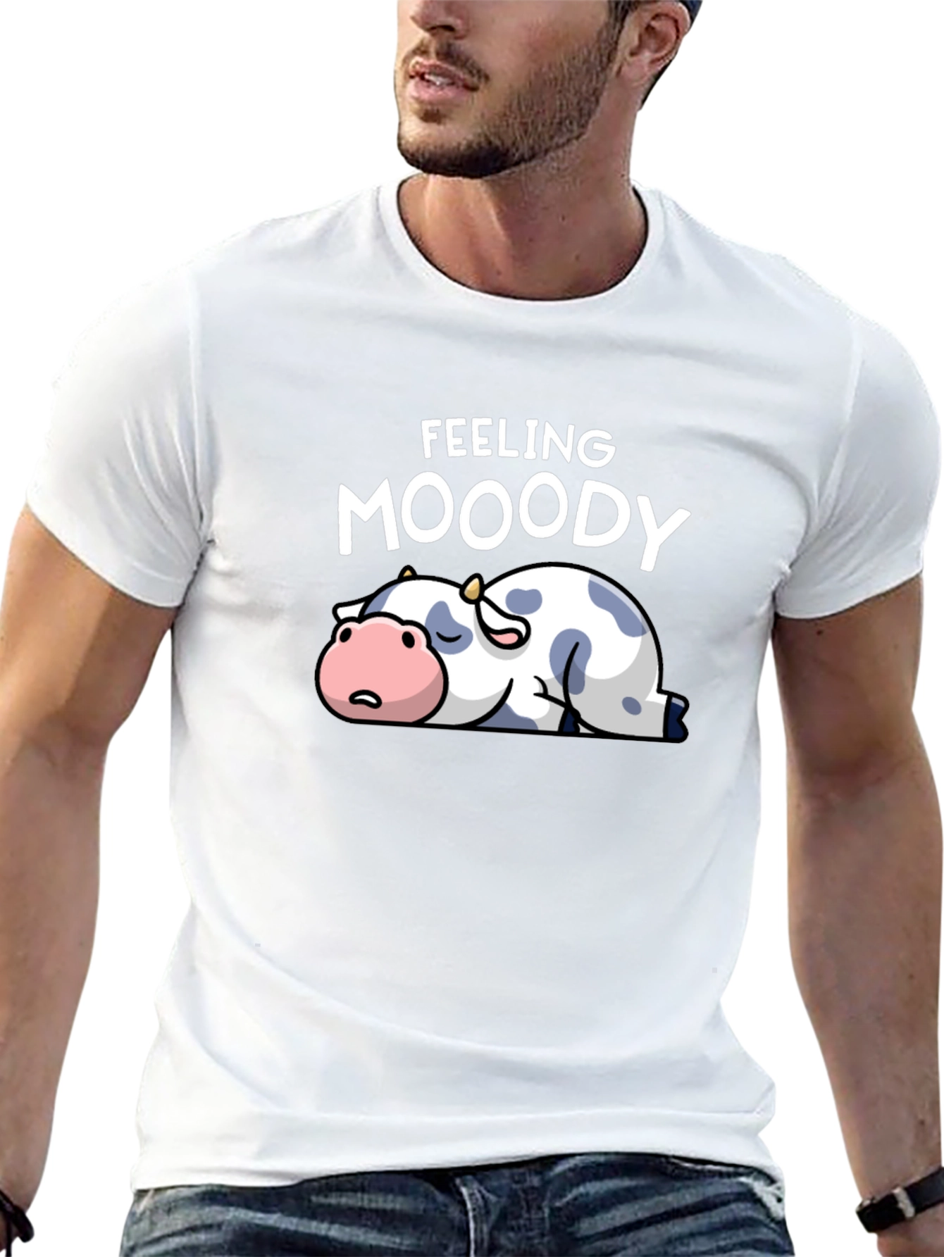 Feeling Moody Cow Graphic T-Shirt