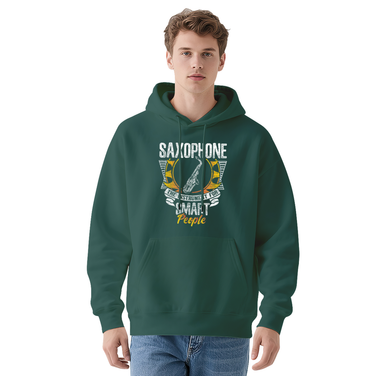 Vintage Saxophone Jazz Music Graphic Hoodie - Sax Player Gift Pullover Sweatshirt