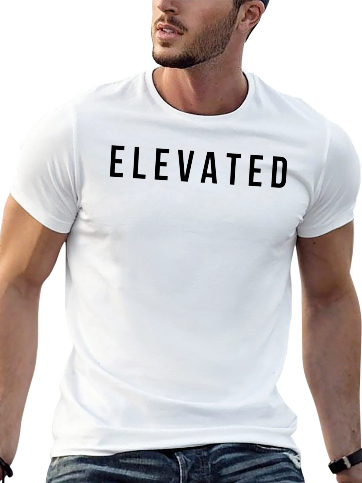 Elevated Black Graphic Tee - Modern Casual Wear
