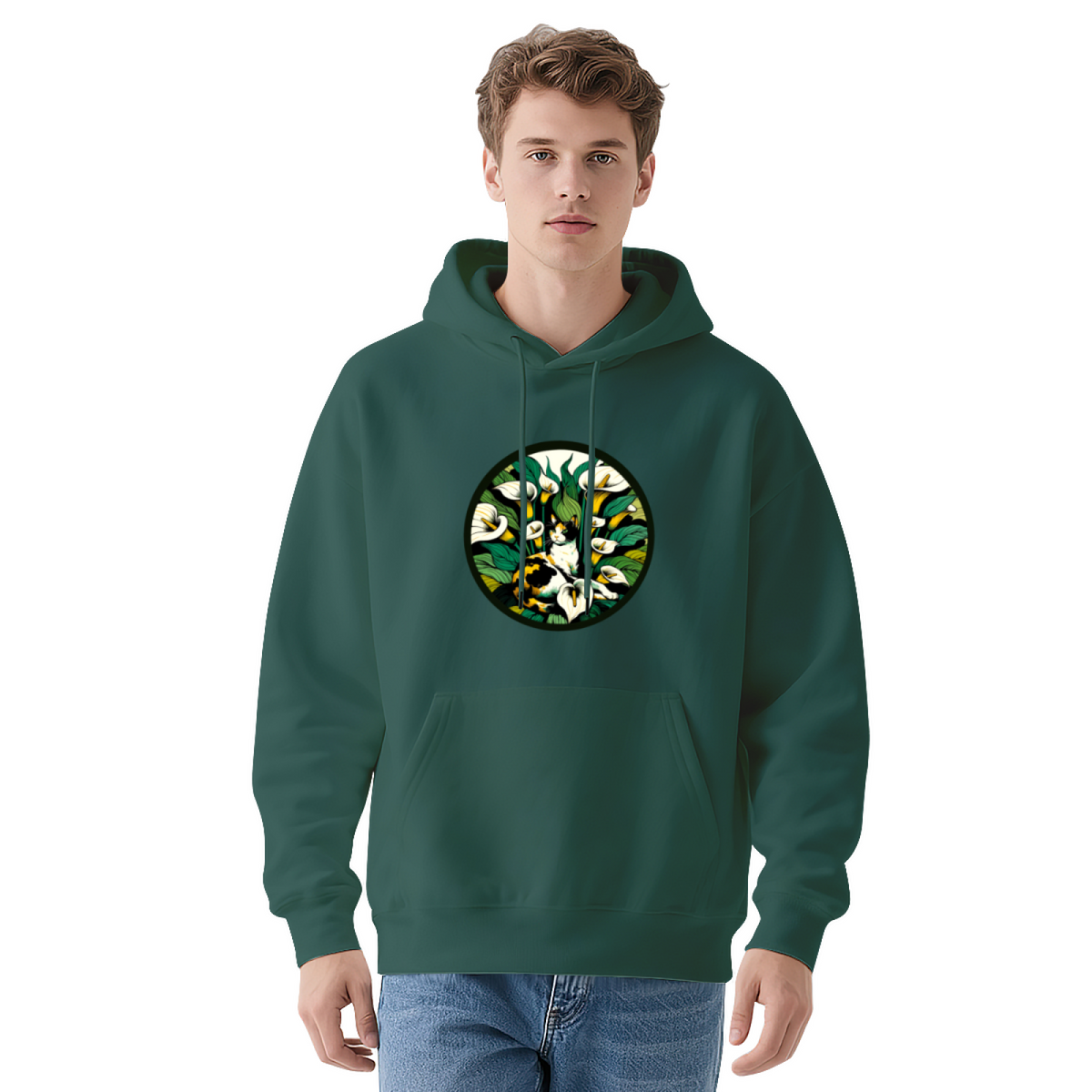 Floral & Gothic Print Hoodie - Comfortable Graphic Sweatshirt, Great Gift Idea for Men & Women