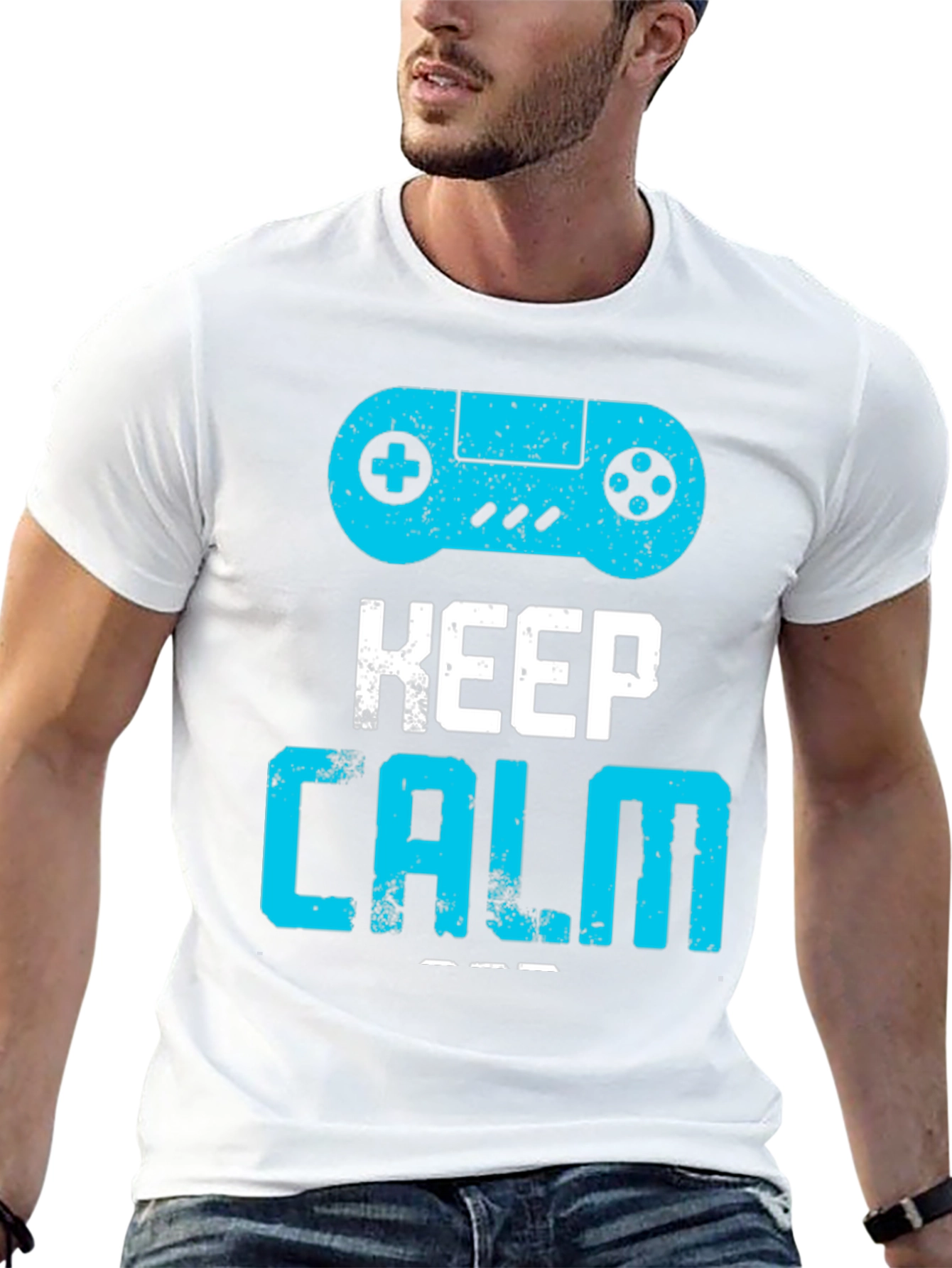 Keep Calm and Game On Black Graphic Tee
