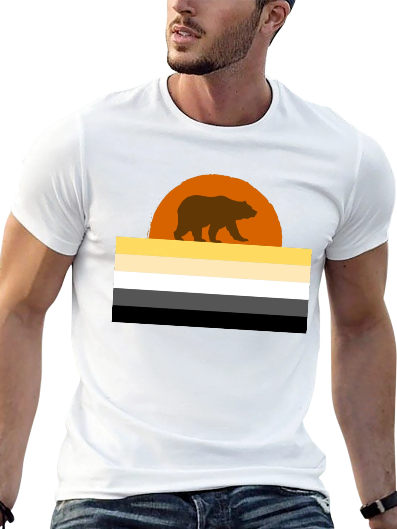Bear Pride Flag Graphic T-Shirt