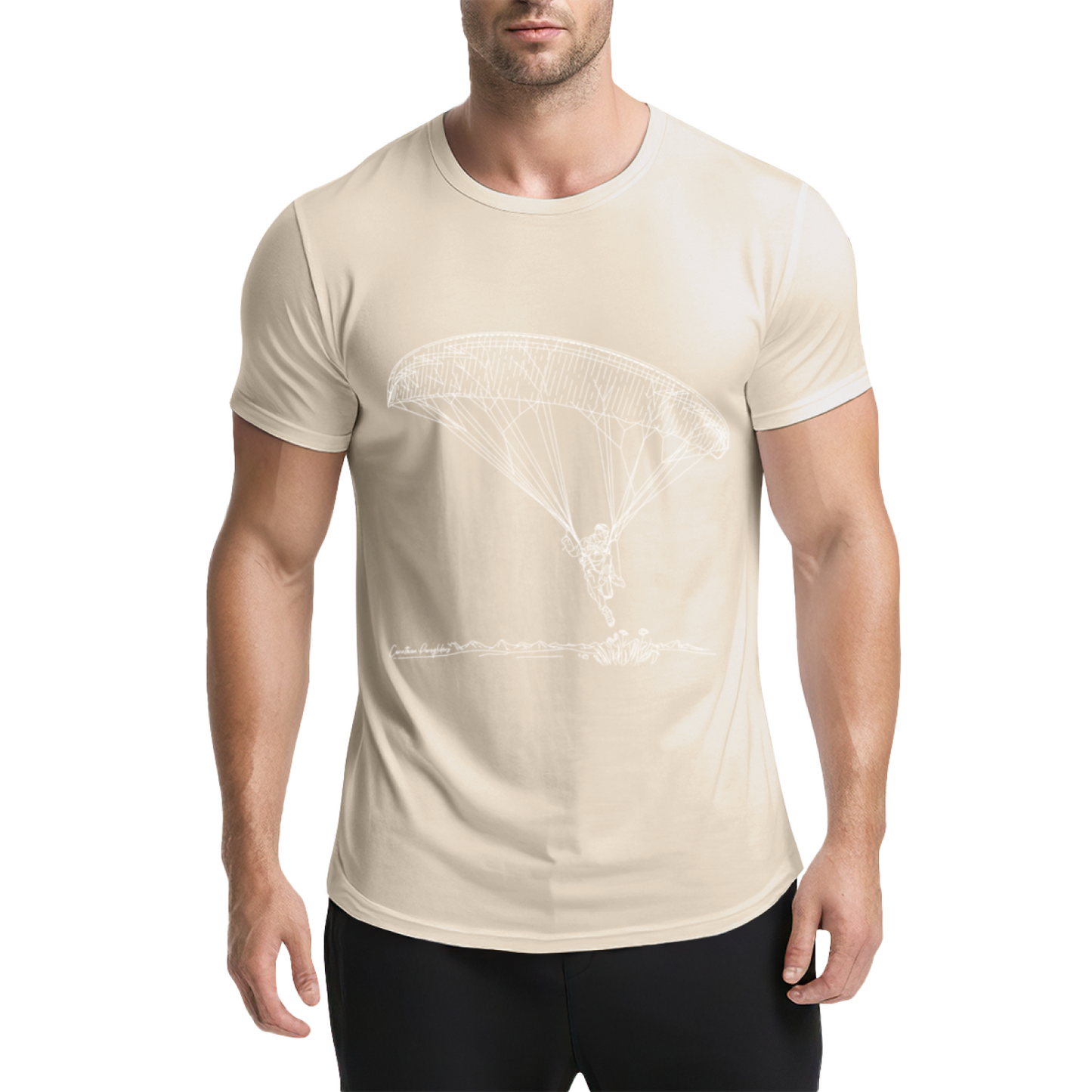 Hand-Drawn Paragliding Outdoor Sports Enthusiast T-Shirt