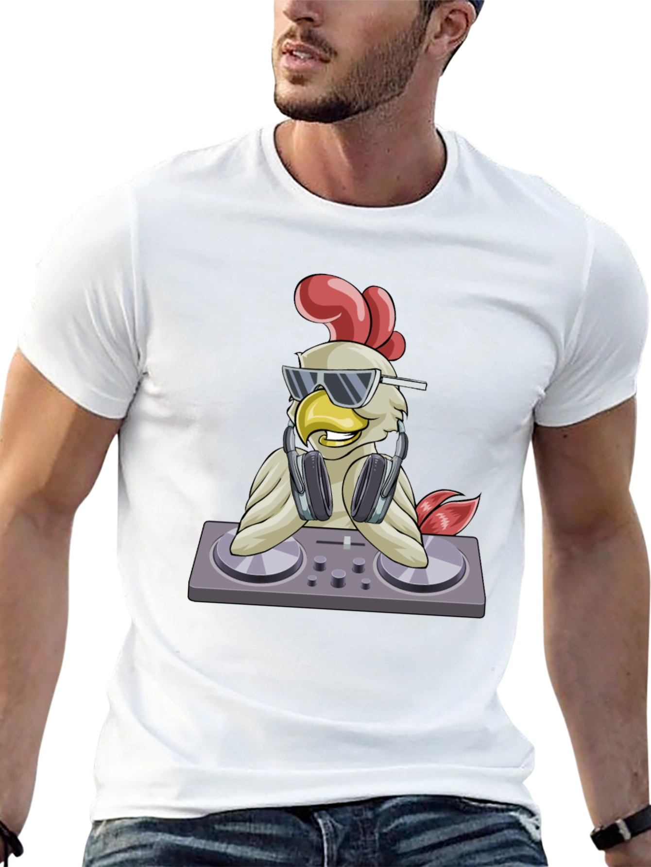 DJ Chicken Graphic T-Shirt - Party Animal Tee