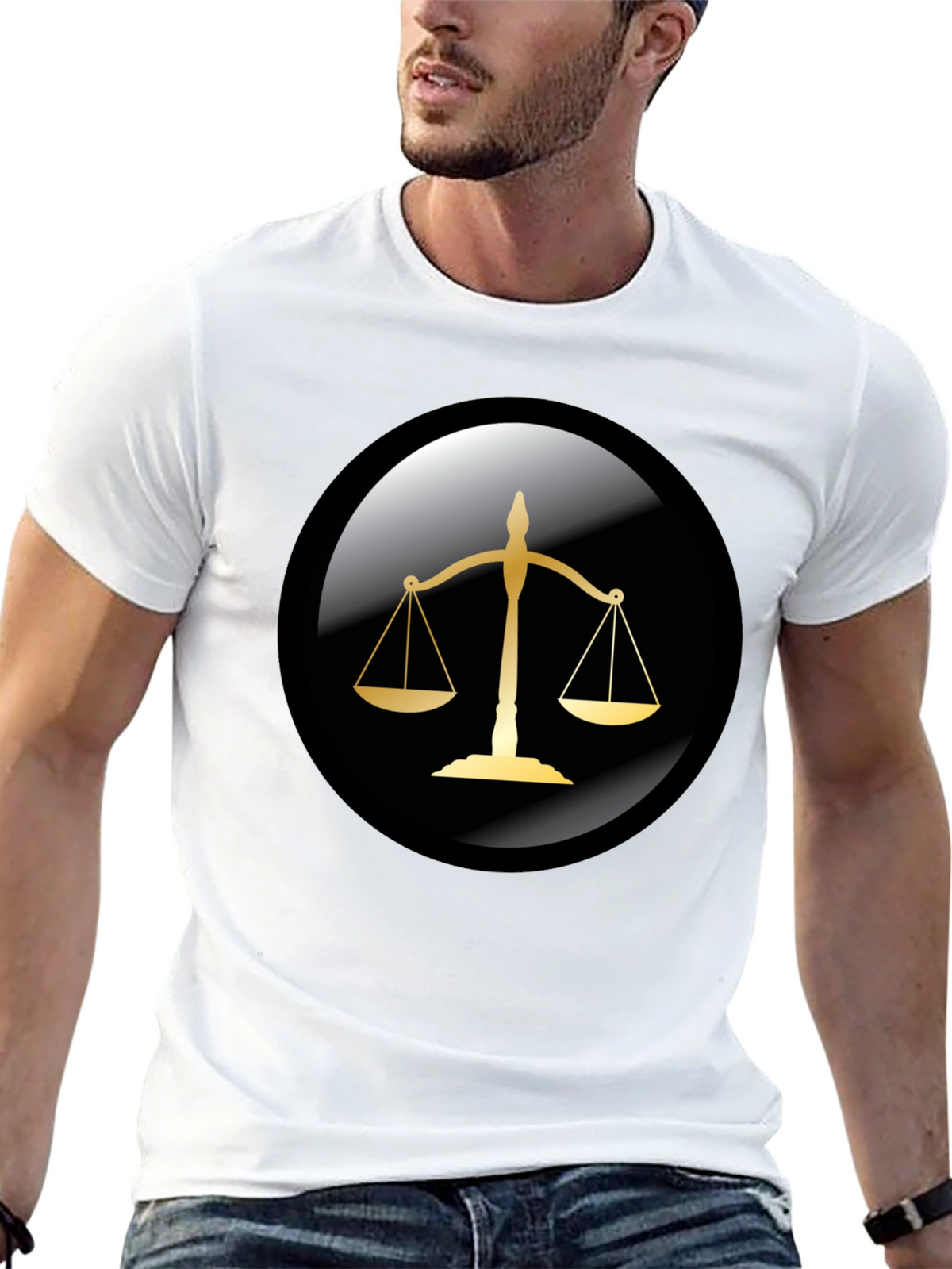 Scales of Justice Graphic Tee - Black