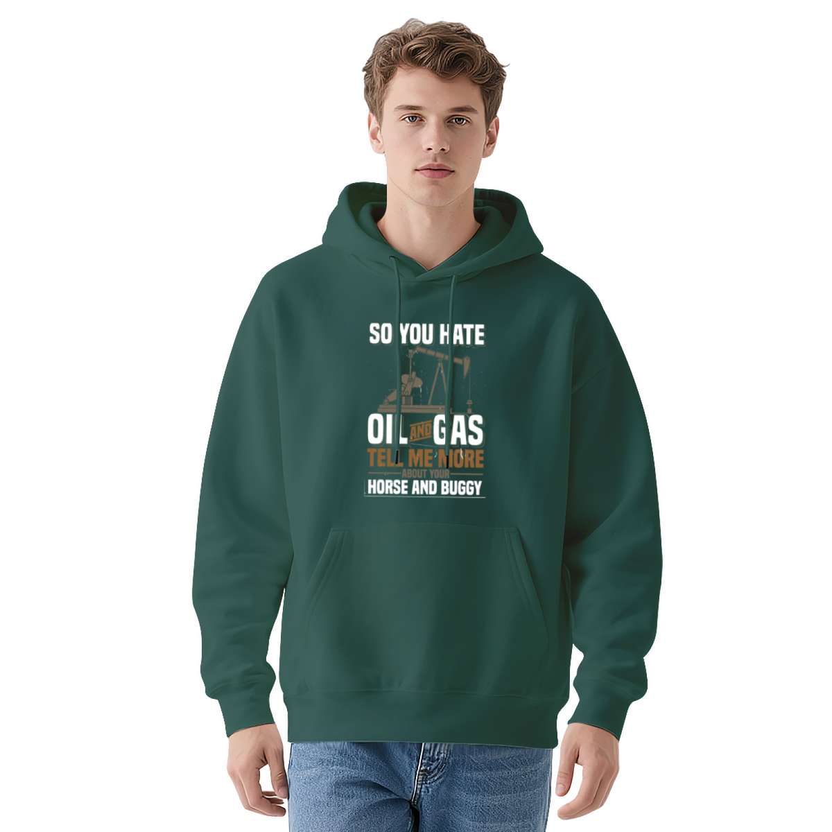 Horse & Gothic Graphic Hoodie - Cozy Pullover Sweatshirt with Unique Artwork, Trendy Streetwear