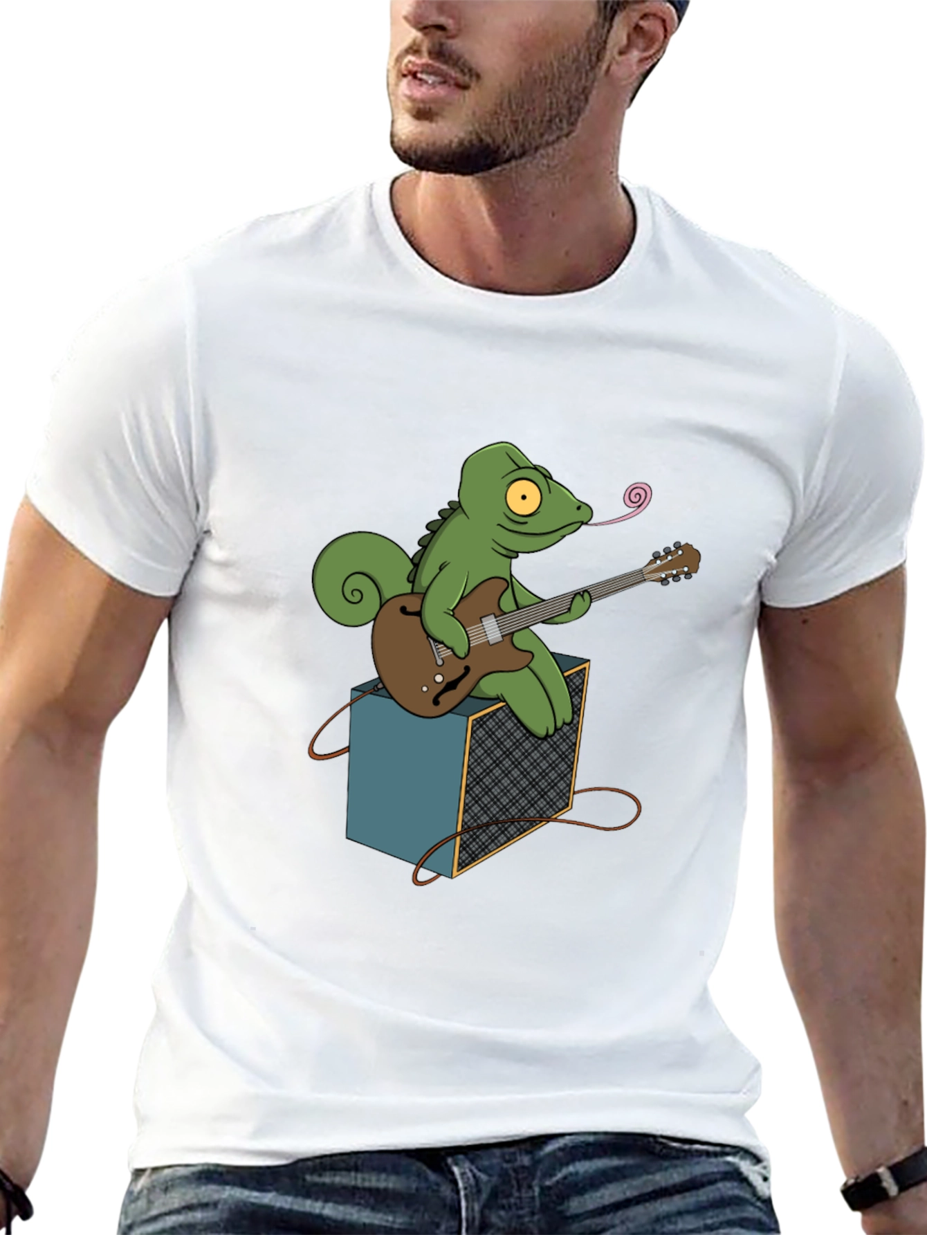 Chameleon Guitarist Graphic Tee - Black