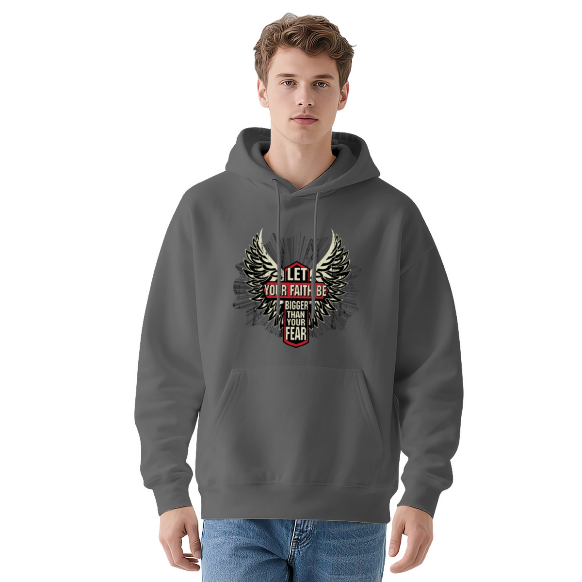 Let Your Wings Carry You Angel Graphic Hoodie - Inspirational Pullover Sweatshirt