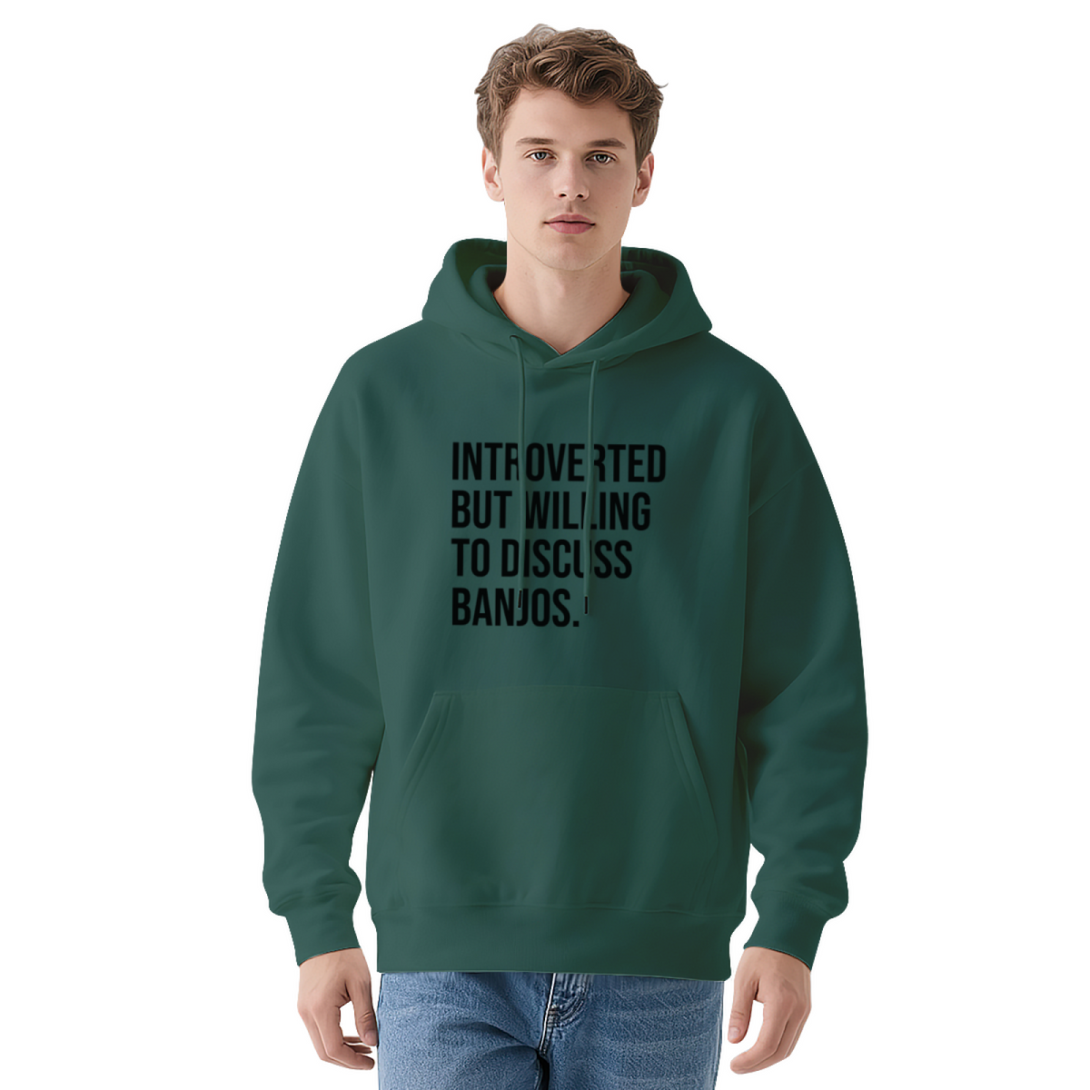 Introverted But Willing To Discuss Banjos Funny Graphic Hoodie - Music Humor Pullover