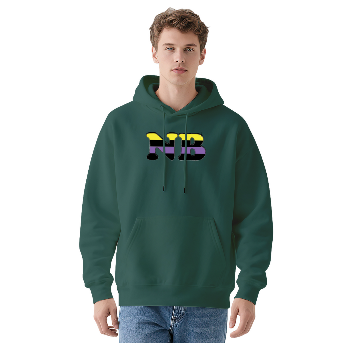 NB Letters Streetwear Urban Bold Graphic Hoodie - Street Style Pullover Sweatshirt