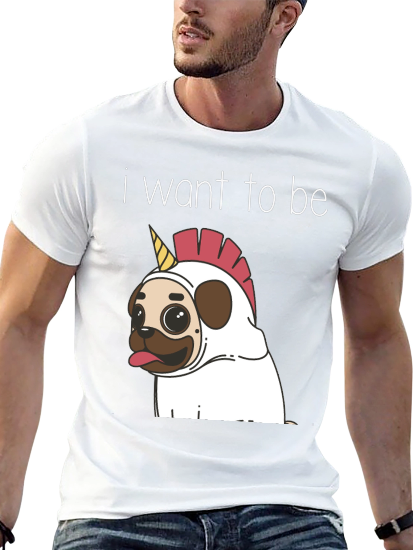 Unicorn Pug Graphic T-Shirt