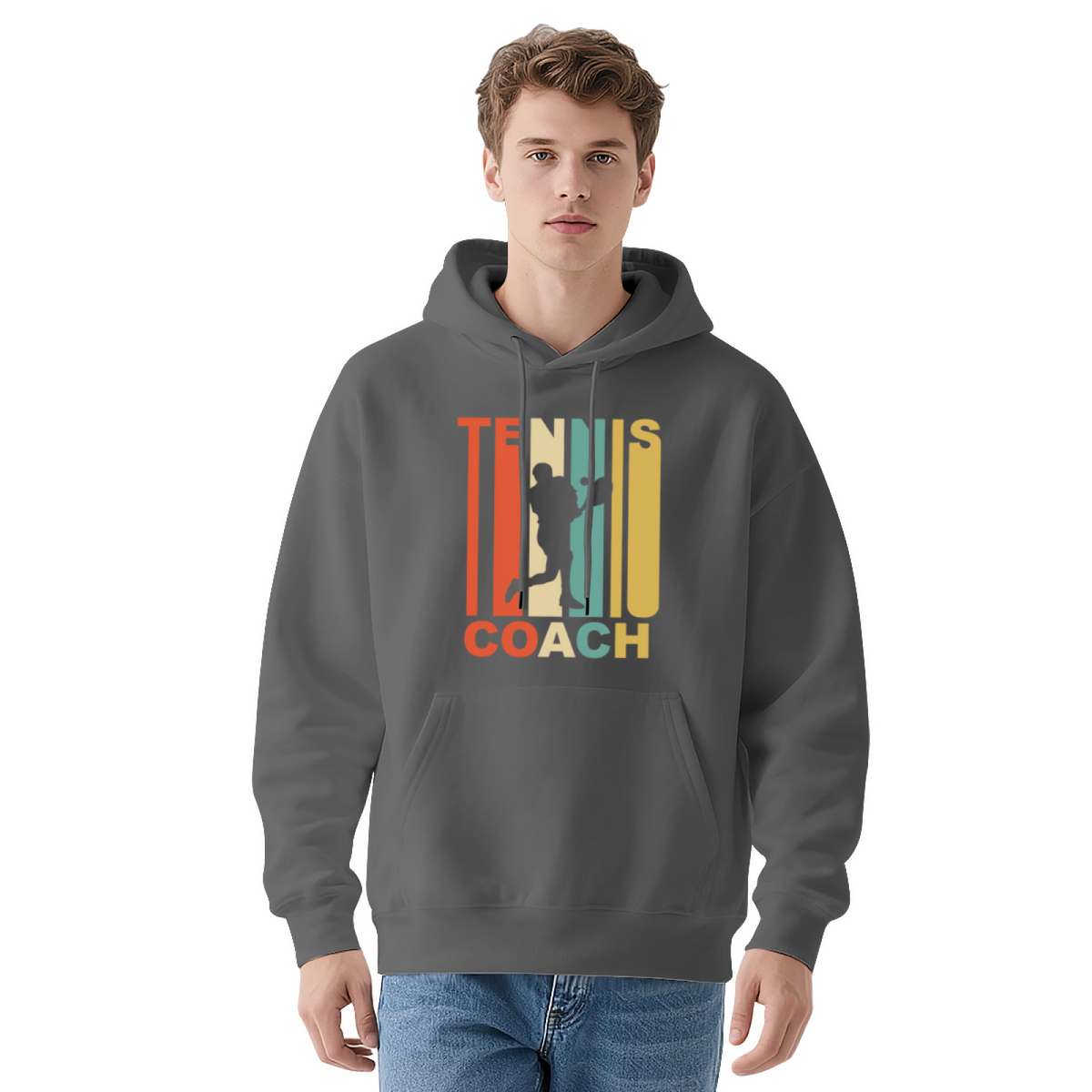 Retro Tennis Player Vintage Sport Graphic Hoodie - Tennis Lover Pullover