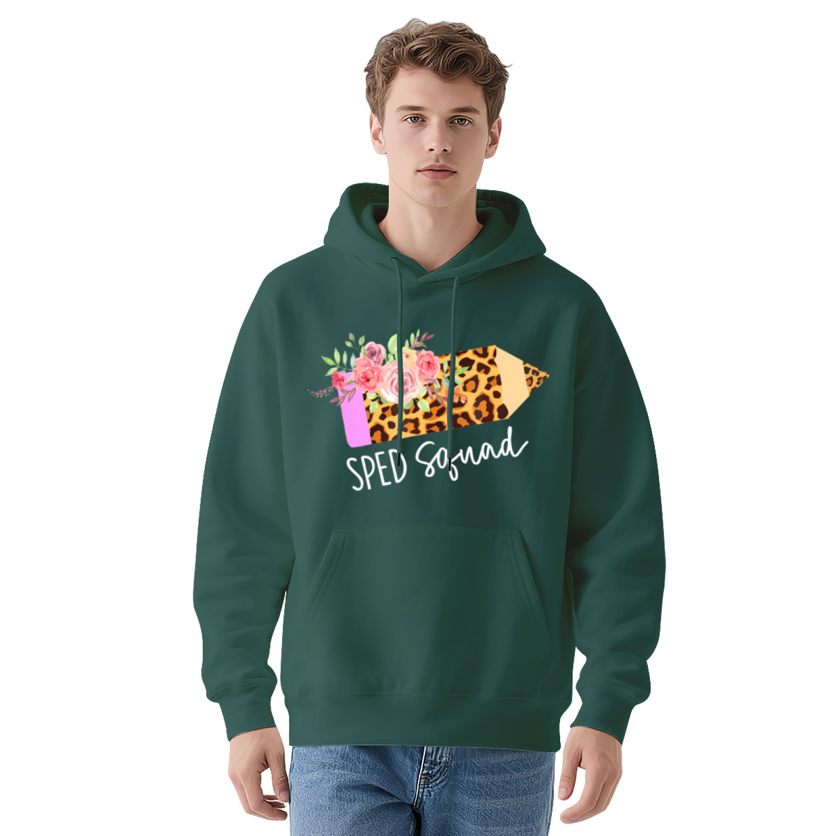 Floral & Art & Crayon Graphic Hoodie - Cozy Pullover Sweatshirt with Unique Artwork, Trendy Streetwear