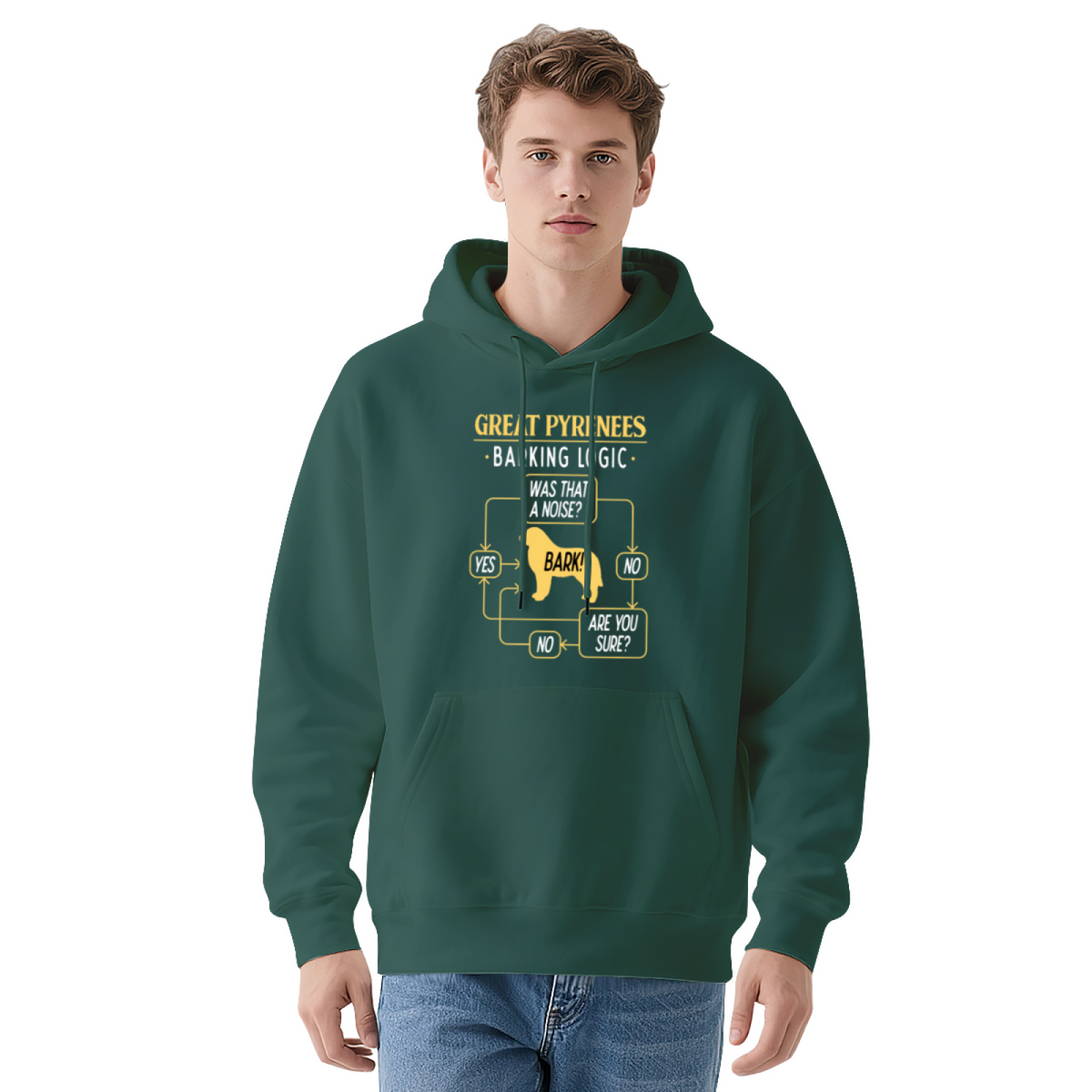 Great Pyrenees Barking Logic Funny Dog Graphic Hoodie - Dog Mom Pullover