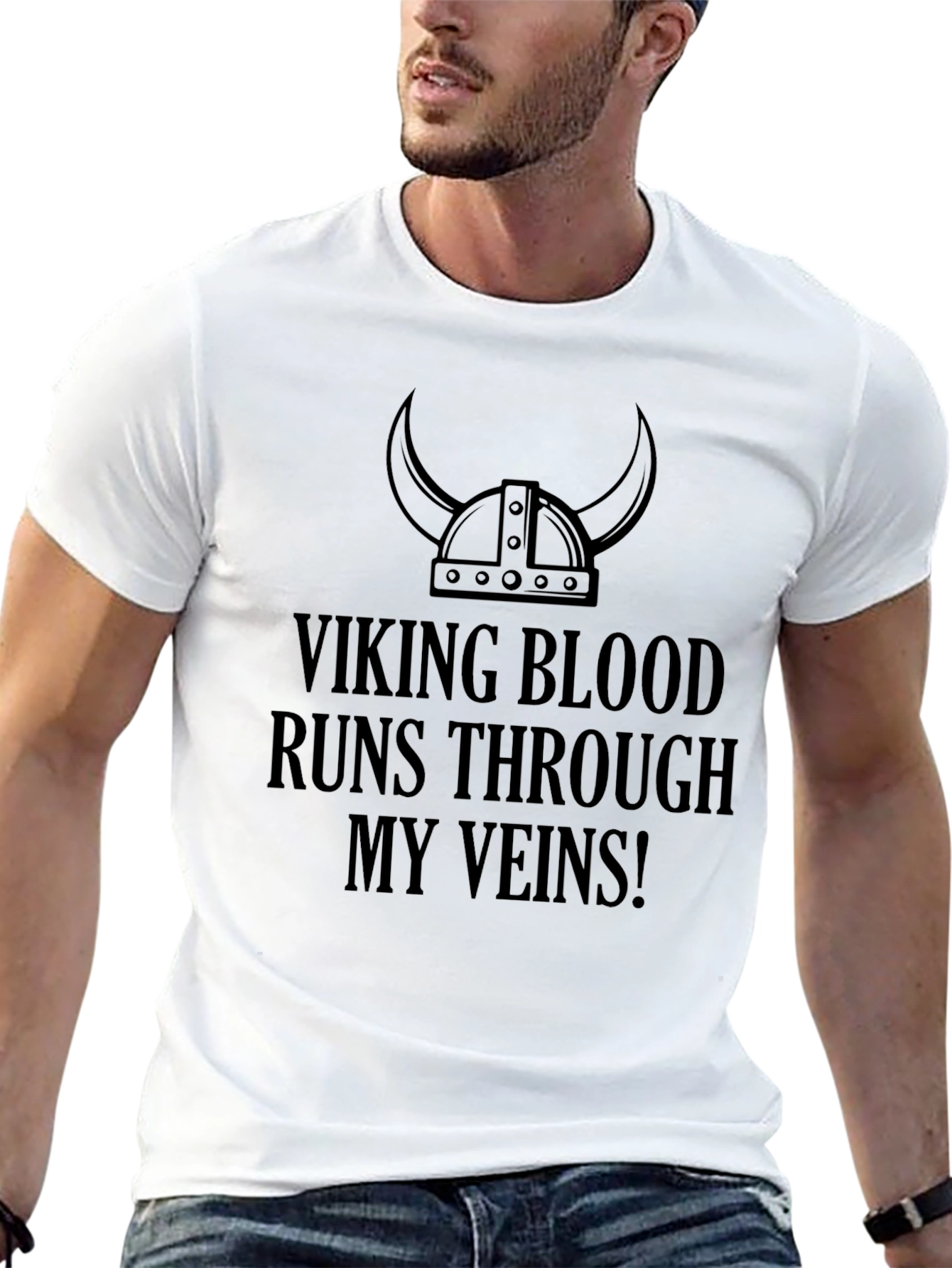 Viking Blood Runs Through My Veins! Black T-Shirt