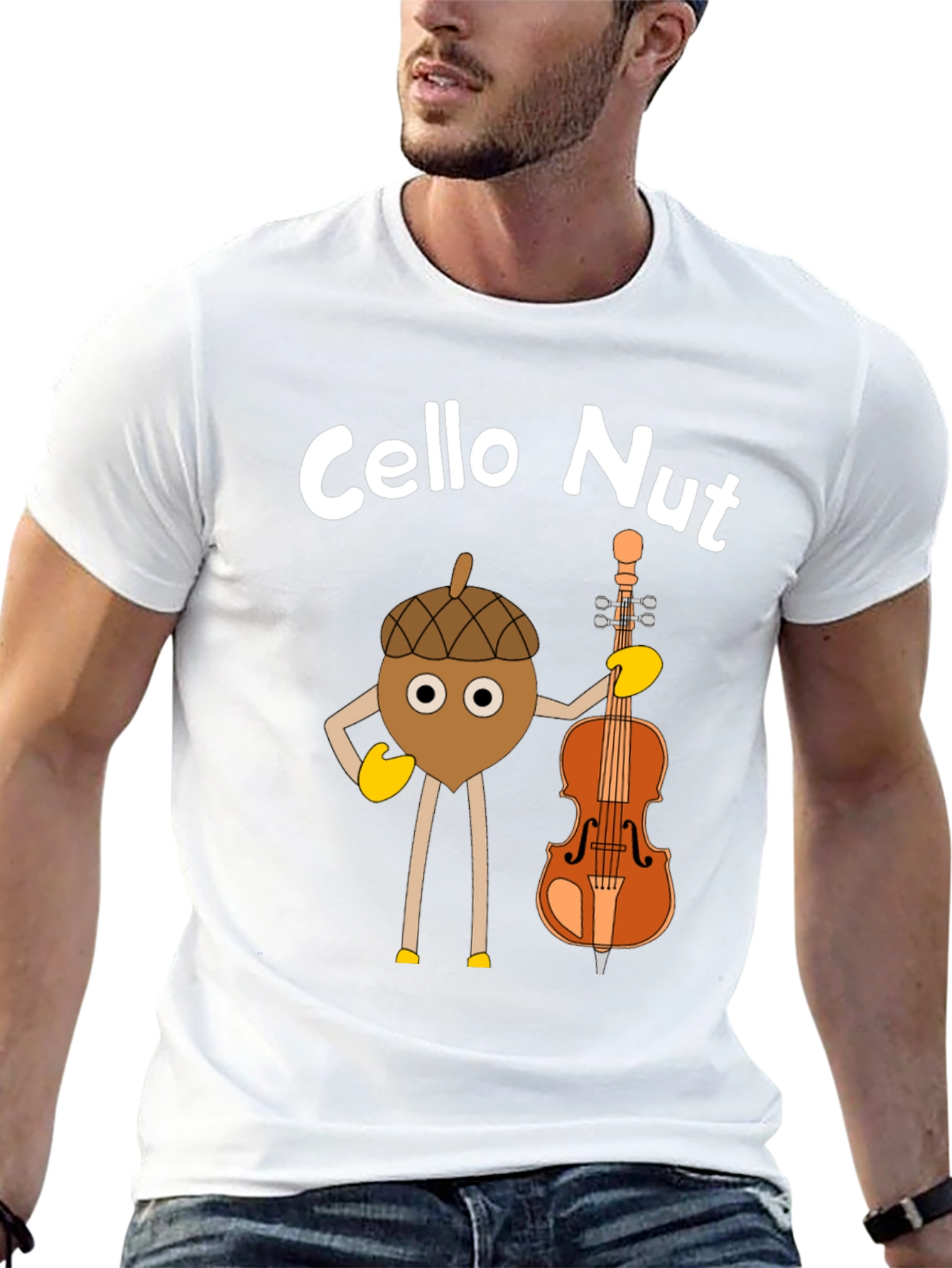 Cello Nut Graphic Tee - Musician Humor