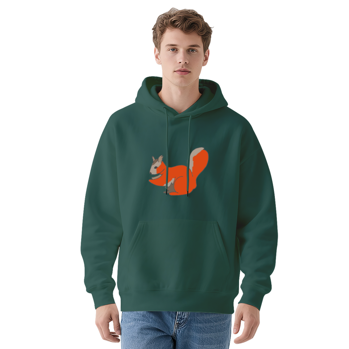 Cute Orange Squirrel Nature Wildlife Graphic Hoodie - Animal Lover Pullover Sweatshirt