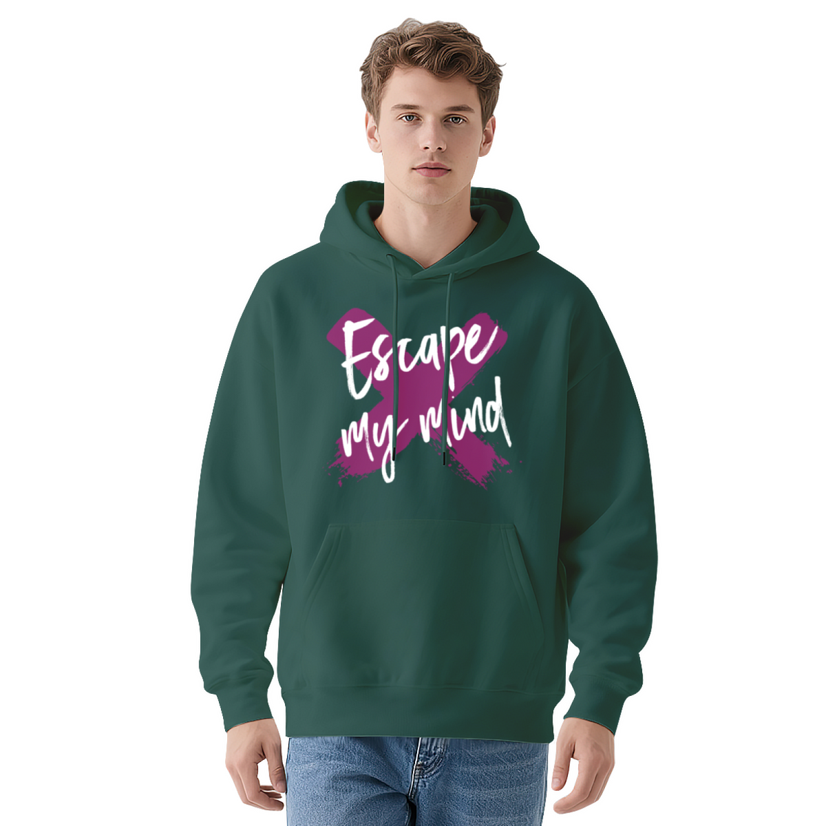 Escape My Mind Psychedelic Art Graphic Hoodie - Trippy Aesthetic Pullover Sweatshirt