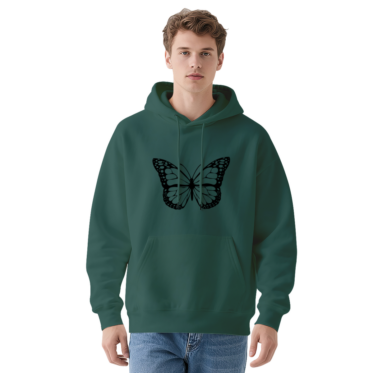 Monarch Butterfly Wings Nature Graphic Hoodie - Butterfly Lover Pullover Sweatshirt