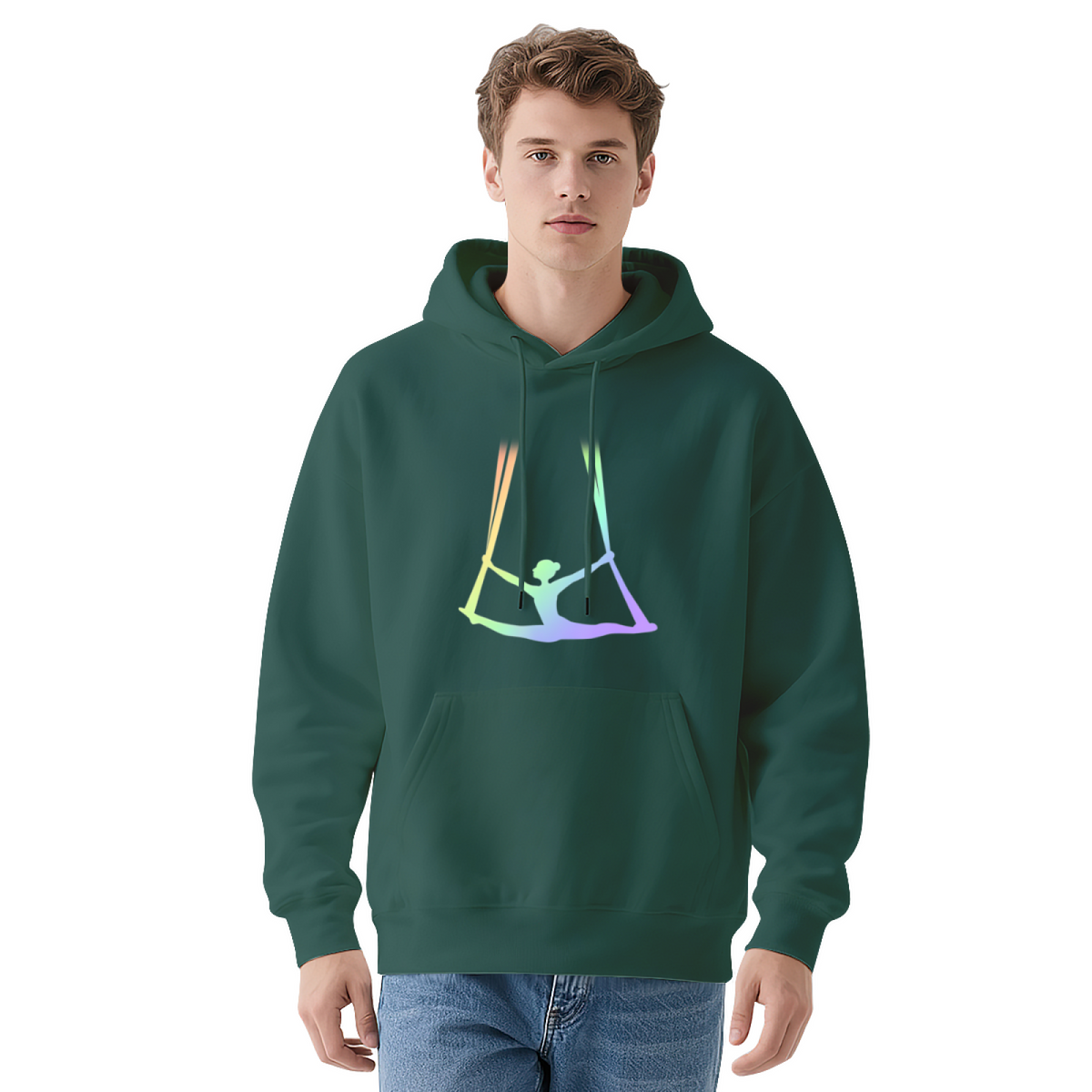 Aerial Dancer Silhouette Gymnastics Graphic Hoodie - Dancer Gift Pullover