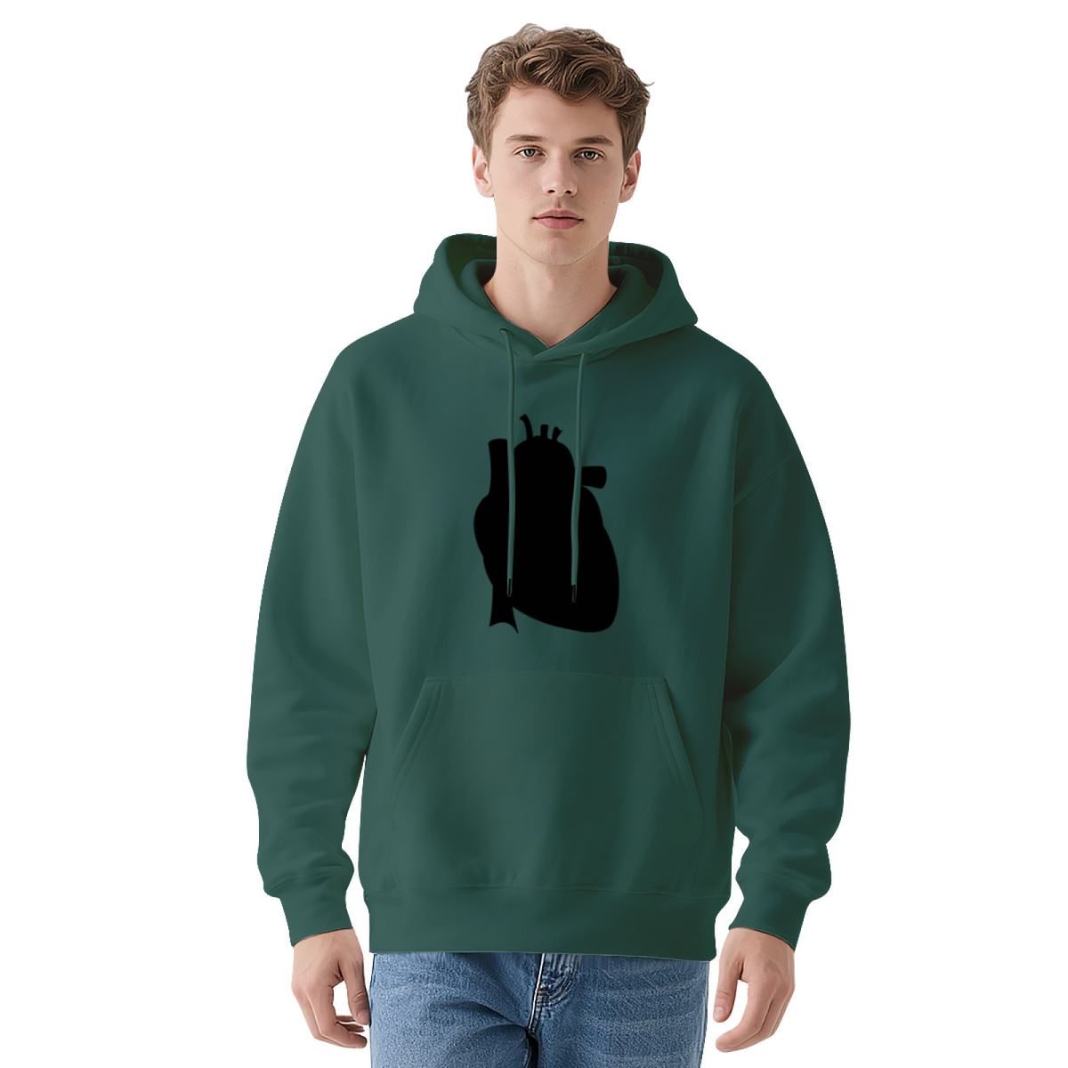 Anatomical Heart Silhouette Medical Science Graphic Hoodie - Cardiology Lover Pullover