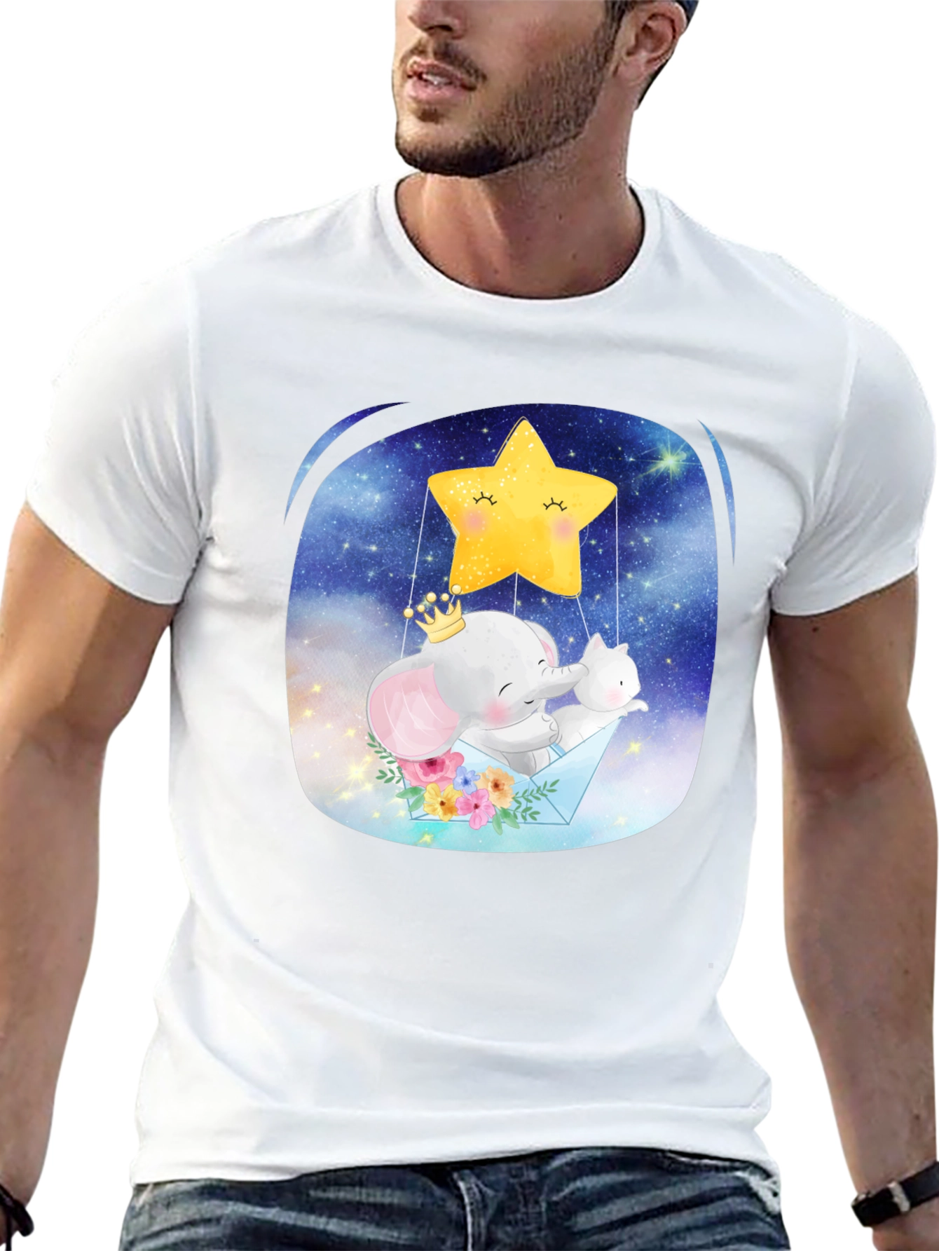 Cute Elephant & Star T-Shirt