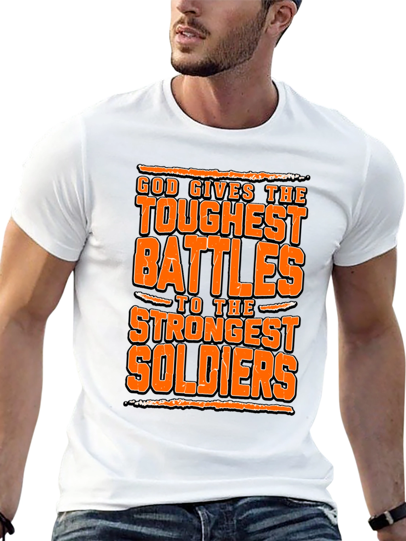 God Gives Toughest Battles Graphic Tee