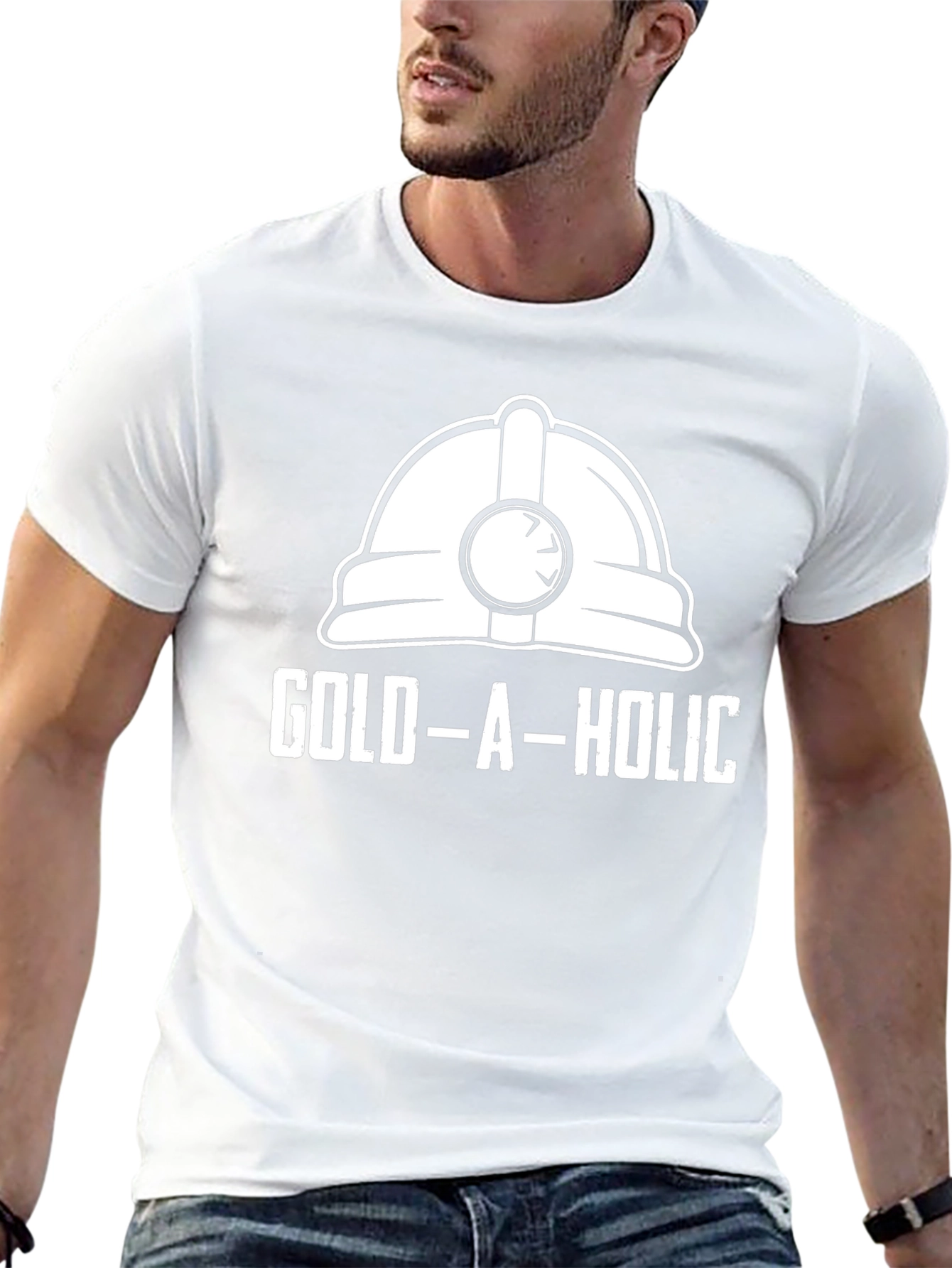 Gold-A-Holic Funny Miner Hard Hat T-Shirt
