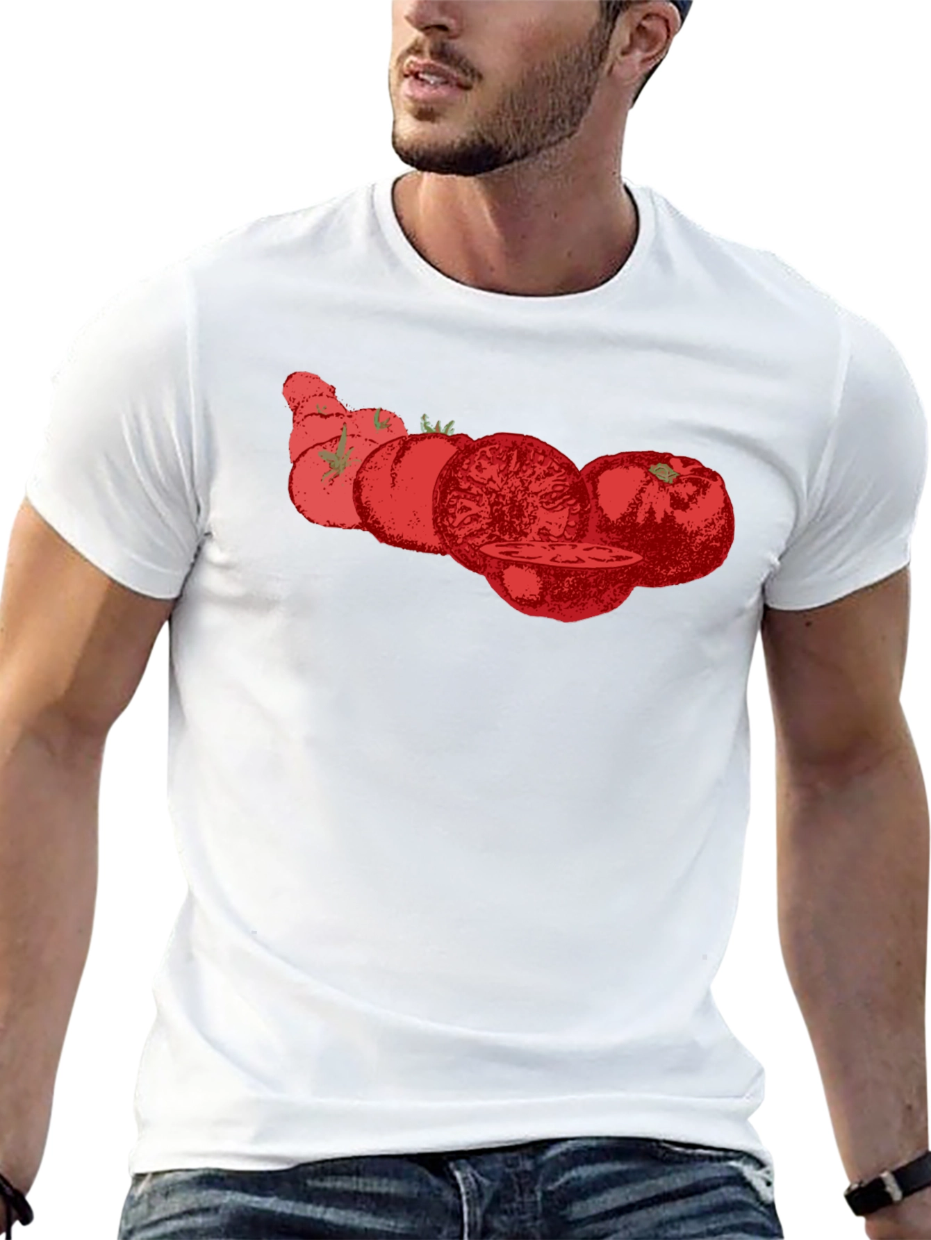 Tomato Graphic Tee - Black Cotton T-Shirt