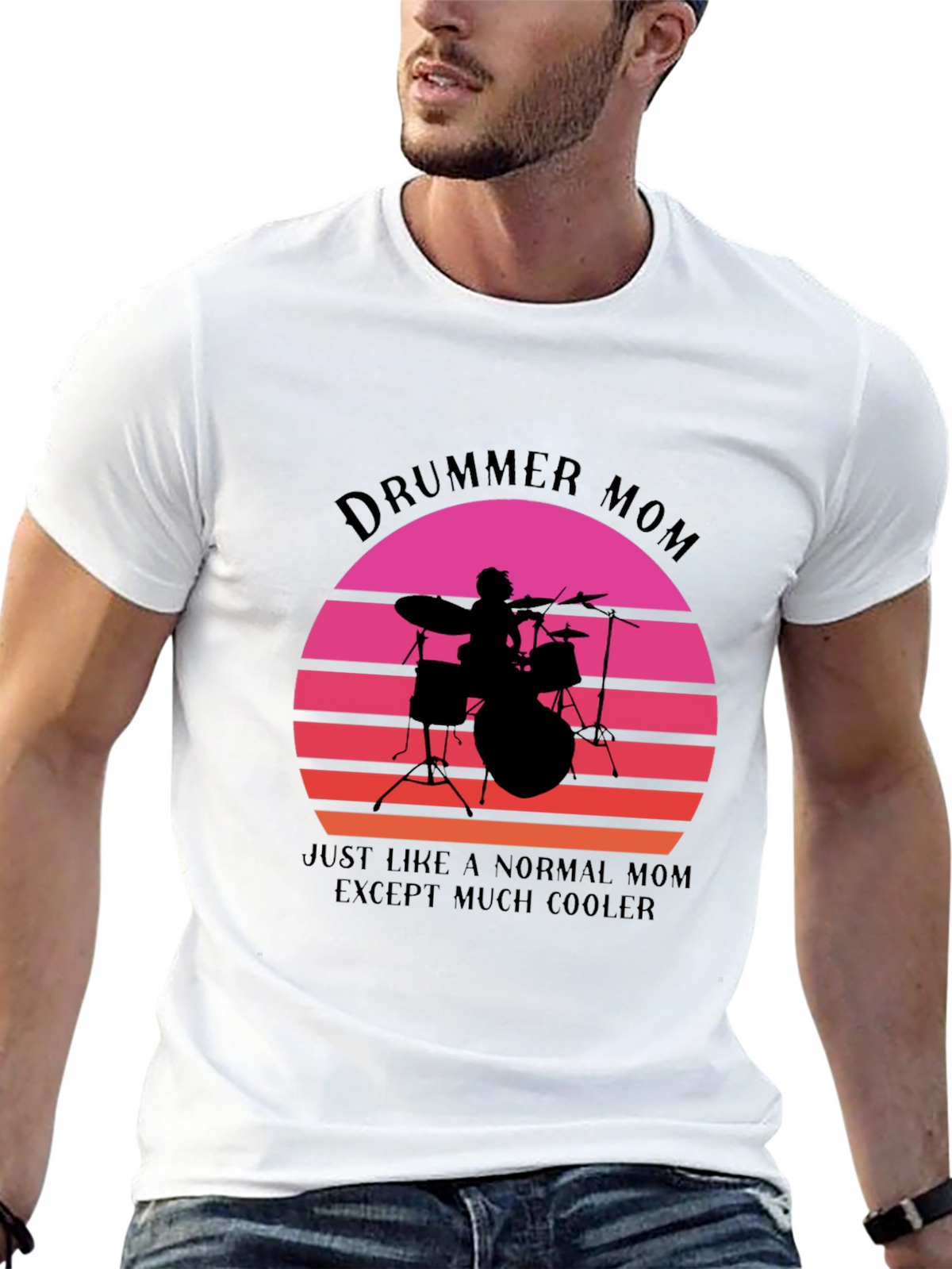 Drummer Mom Graphic T-Shirt - Cool Mothers Day Tee