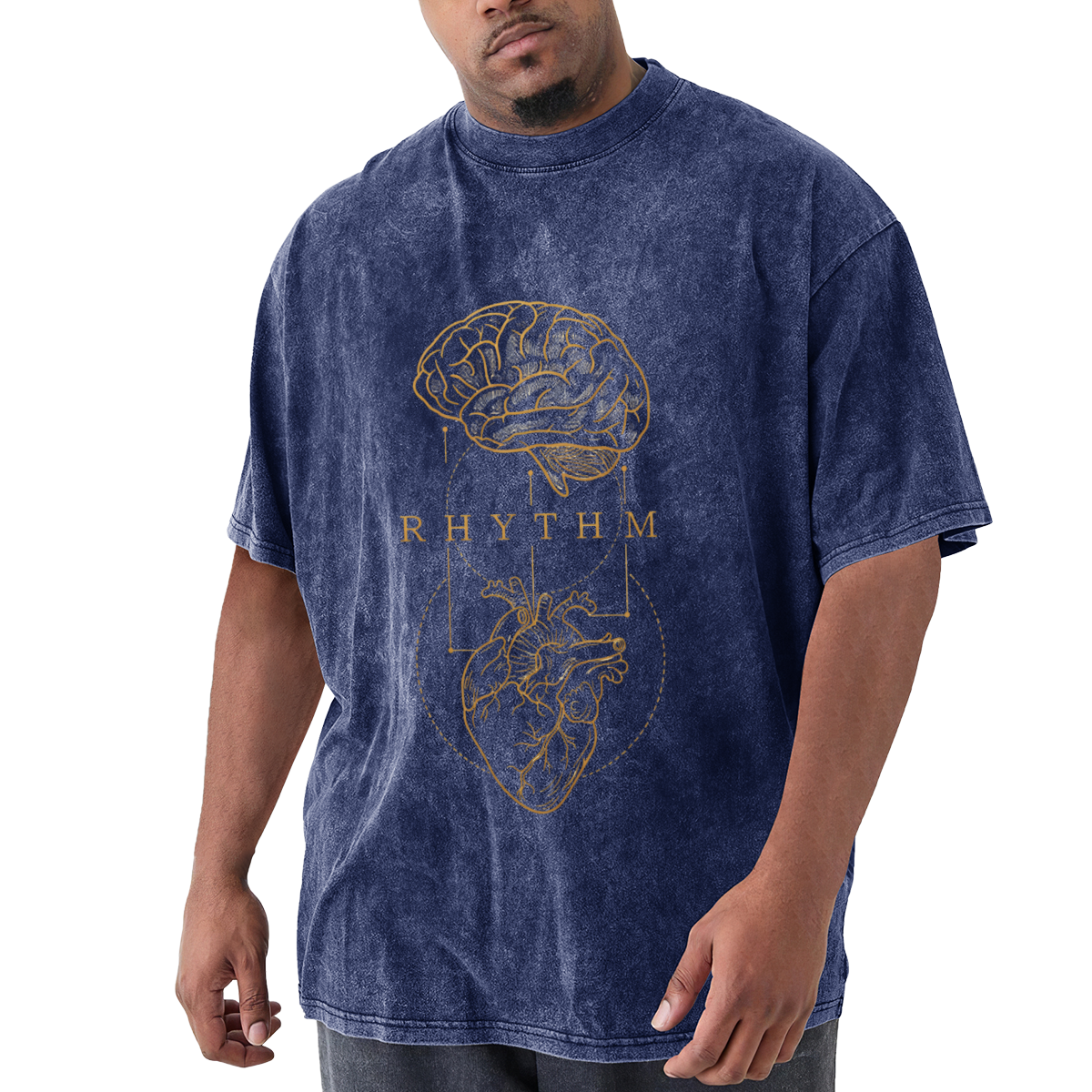 Brain And Heart Rhythm Line Art