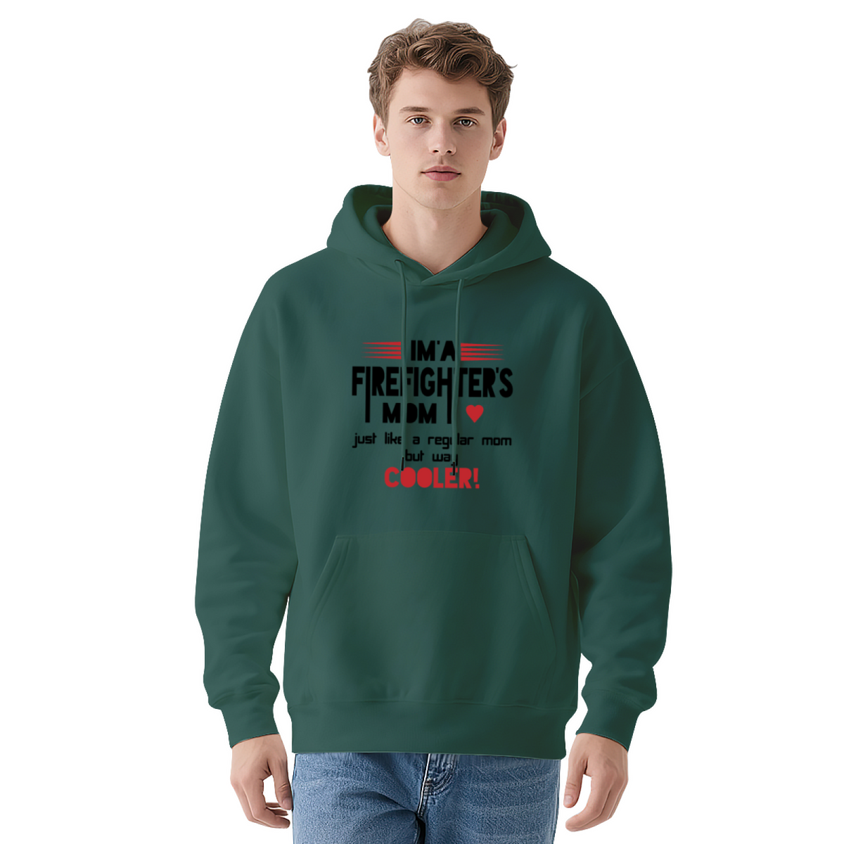 I'm A Firefighter's Mom Proud Parent Graphic Hoodie - Fire Family Pullover